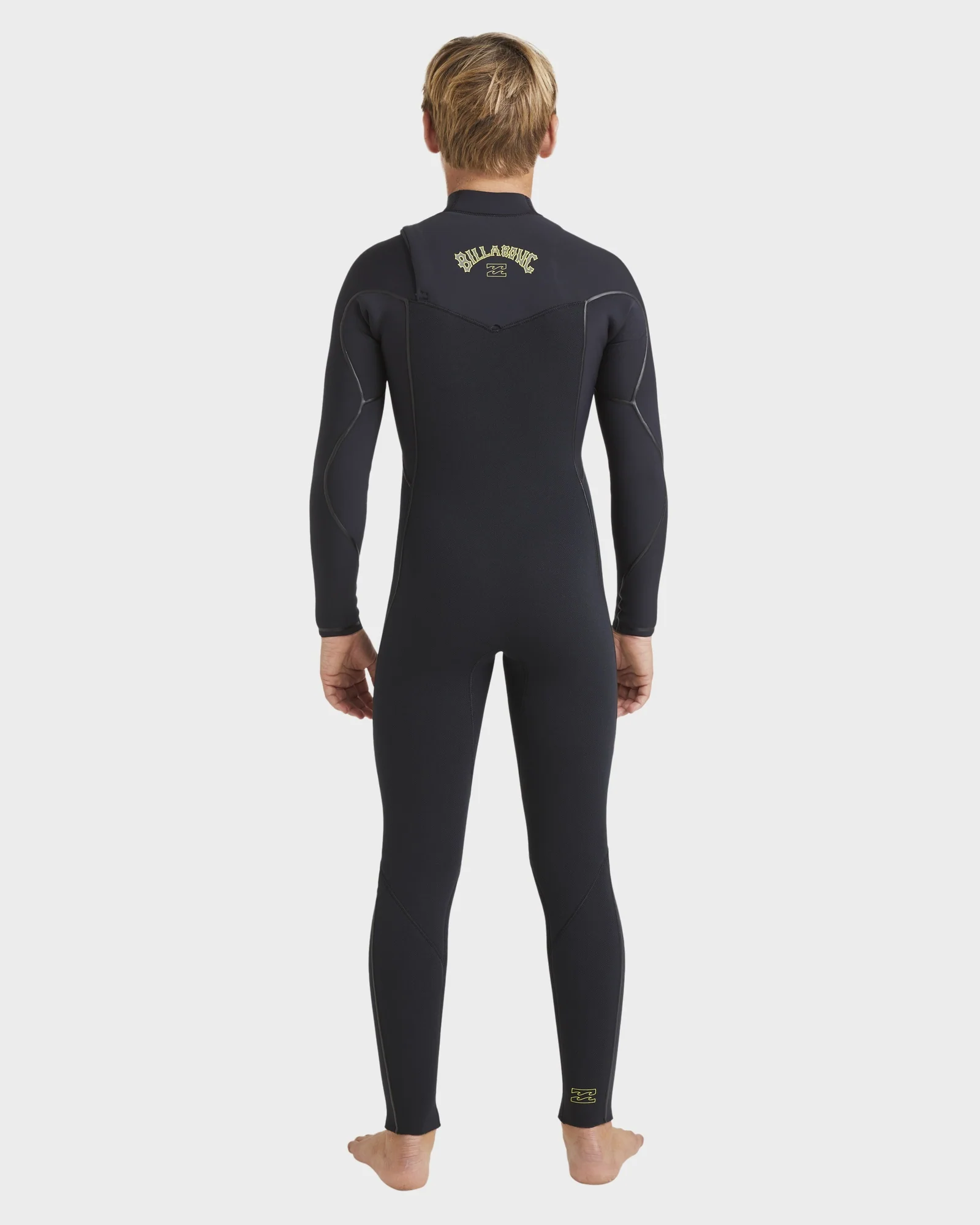 Boys 6-16 3/2mm Furnace Natural Chest Zip Steamer Wetsuit - Image 3