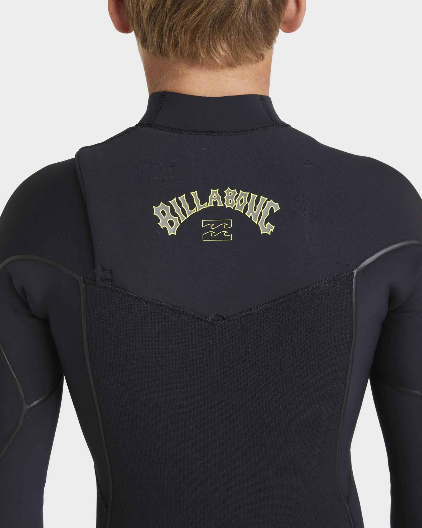 Boys 6-16 3/2mm Furnace Natural Chest Zip Steamer Wetsuit - Image 5