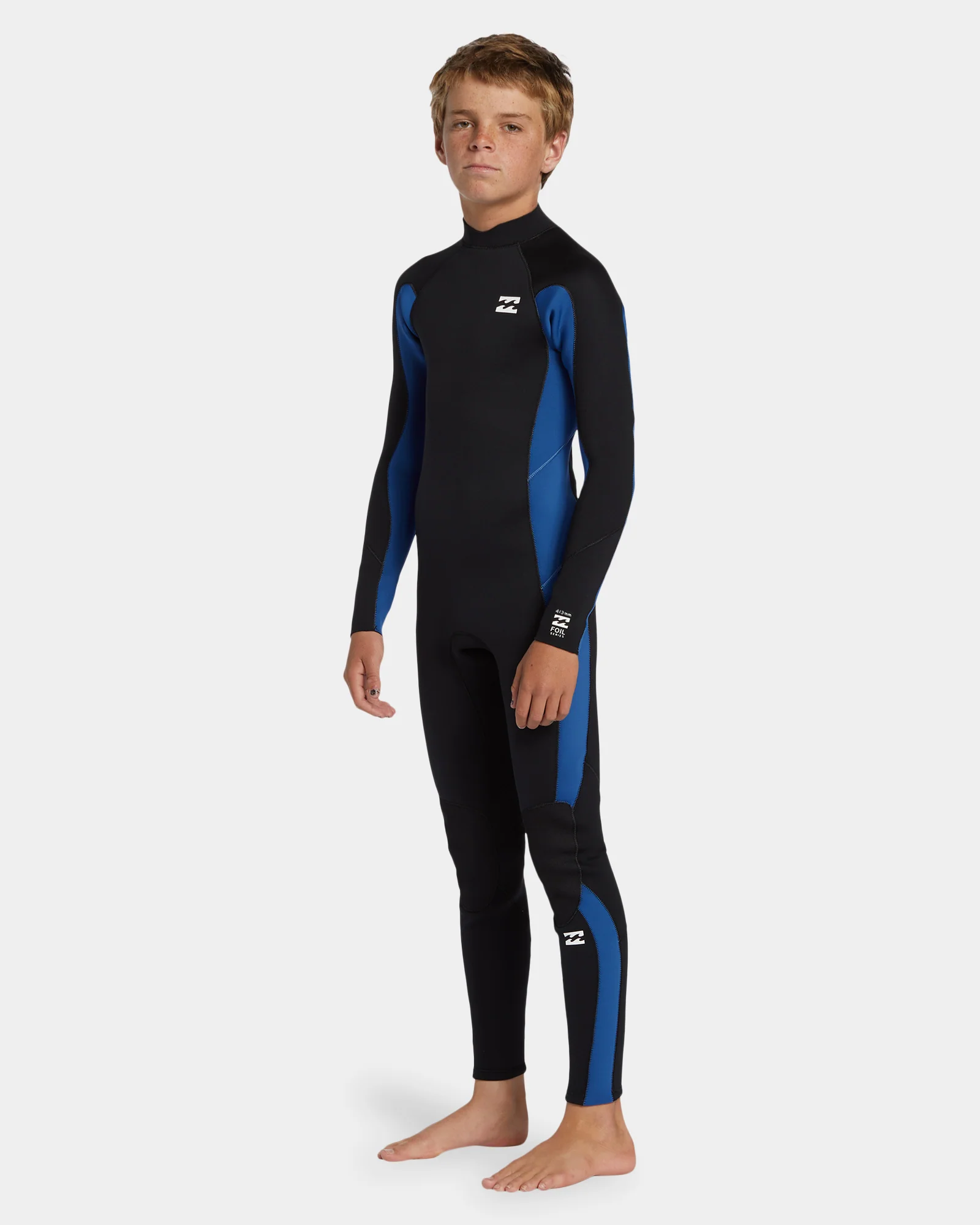Boys 8-16 4/3mm Foil Back Zip Steamer Wetsuit - Image 2