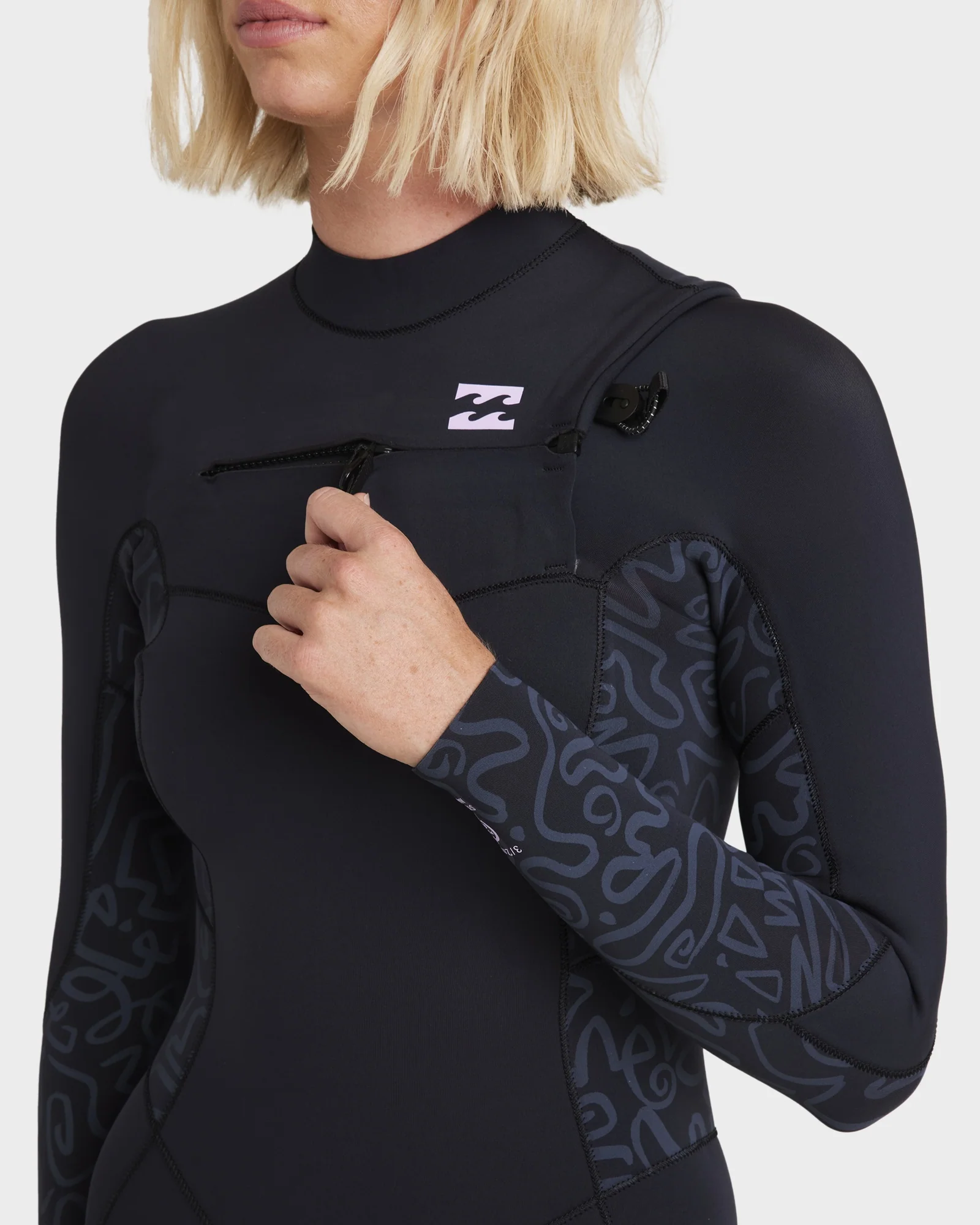 Womens 4/3mm Synergy Natural Chest Zip Steamer Wetsuit - Image 9
