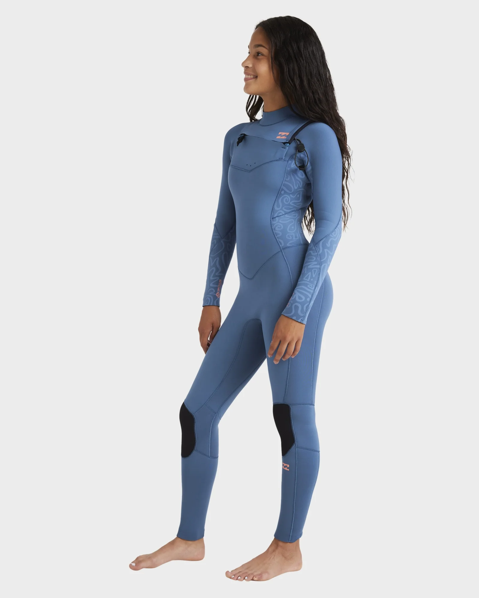 Girls 8-14 4/3mm Synergy Natural Chest Zip Steamer Wetsuit - Image 2