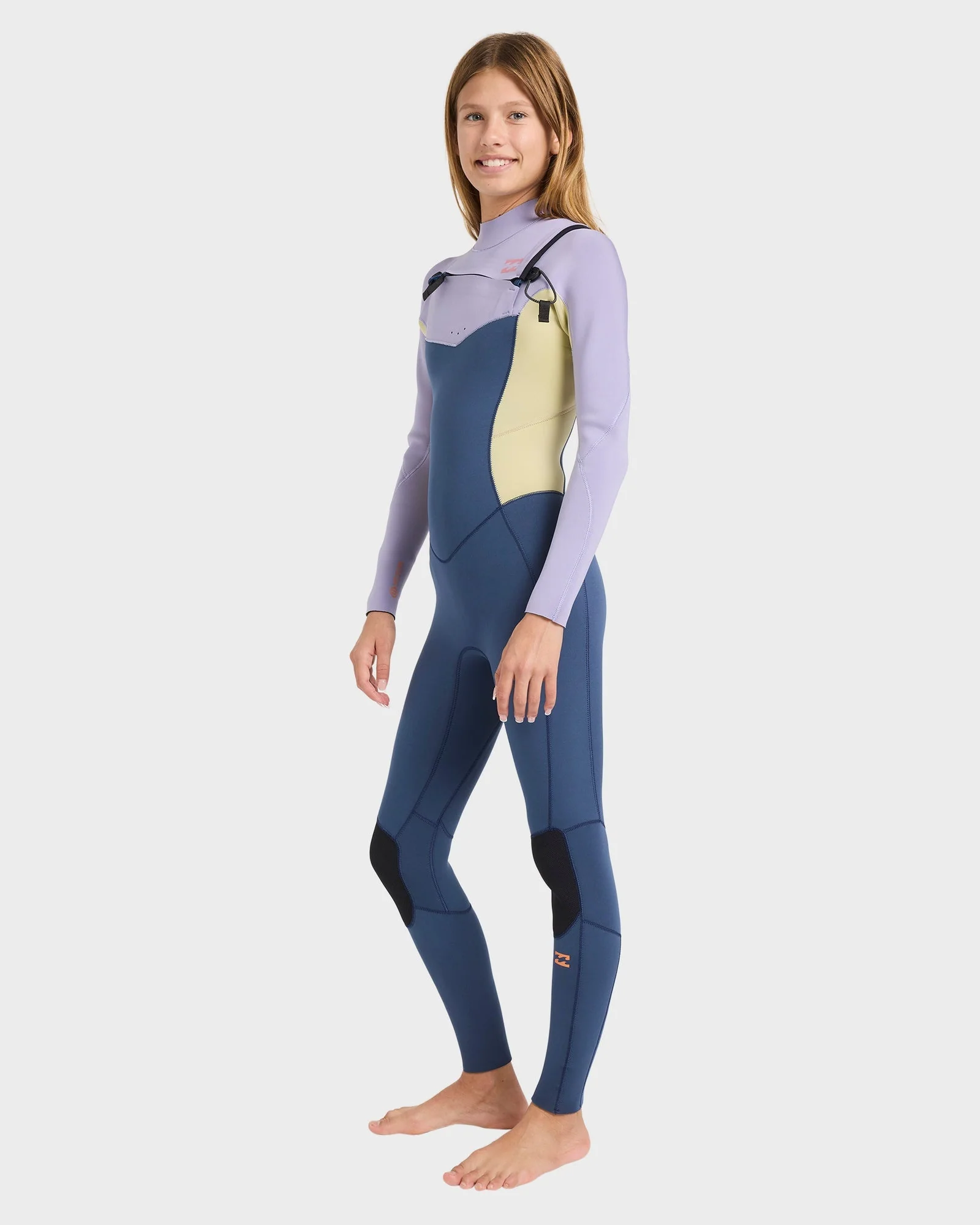 Girls 8-14 4/3mm Synergy Natural Chest Zip GBS Steamer Wetsuit - Image 3