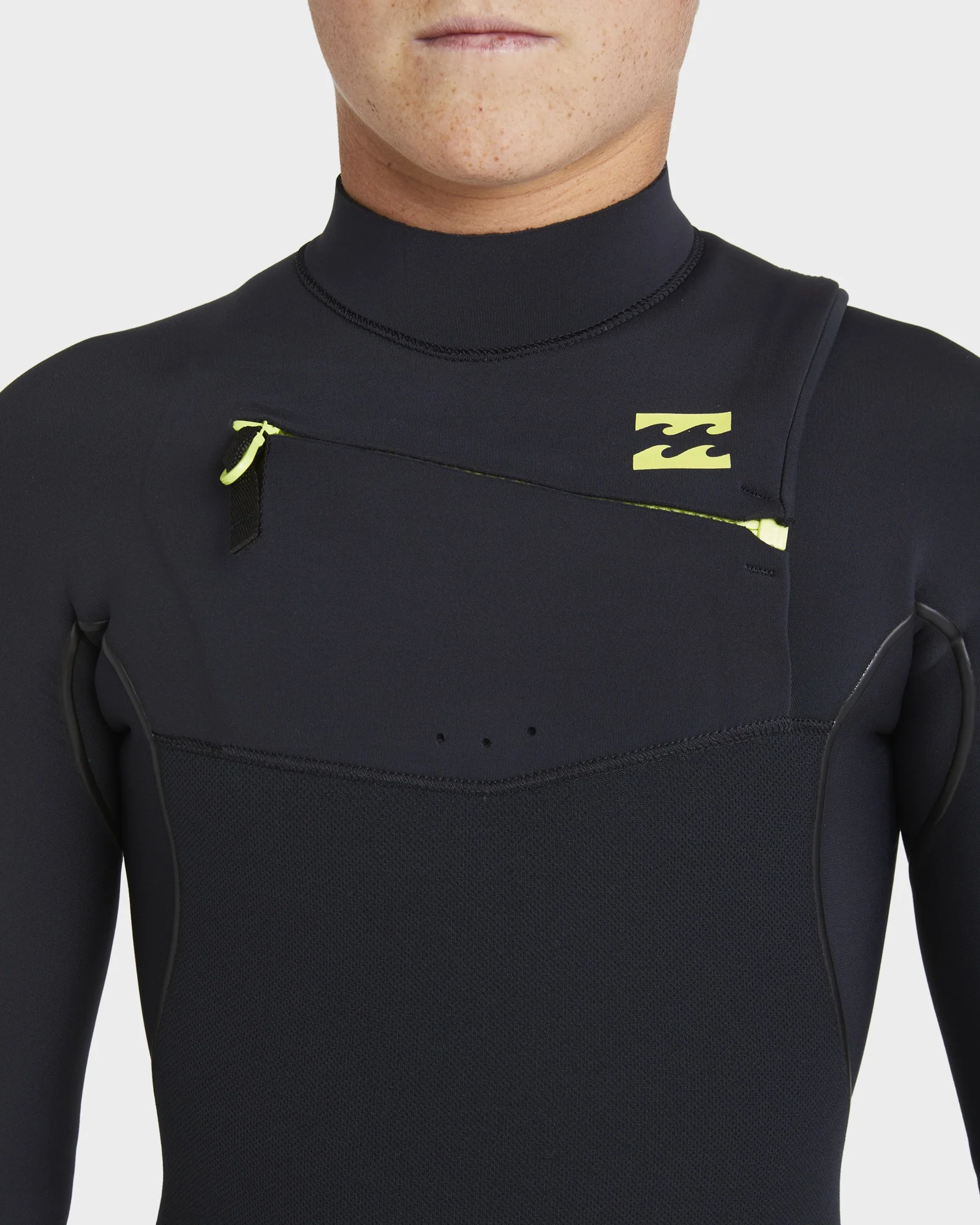 Boys 8-16 4/3mm Furnace Natural Chest Zip Steamer Wetsuit - Image 4