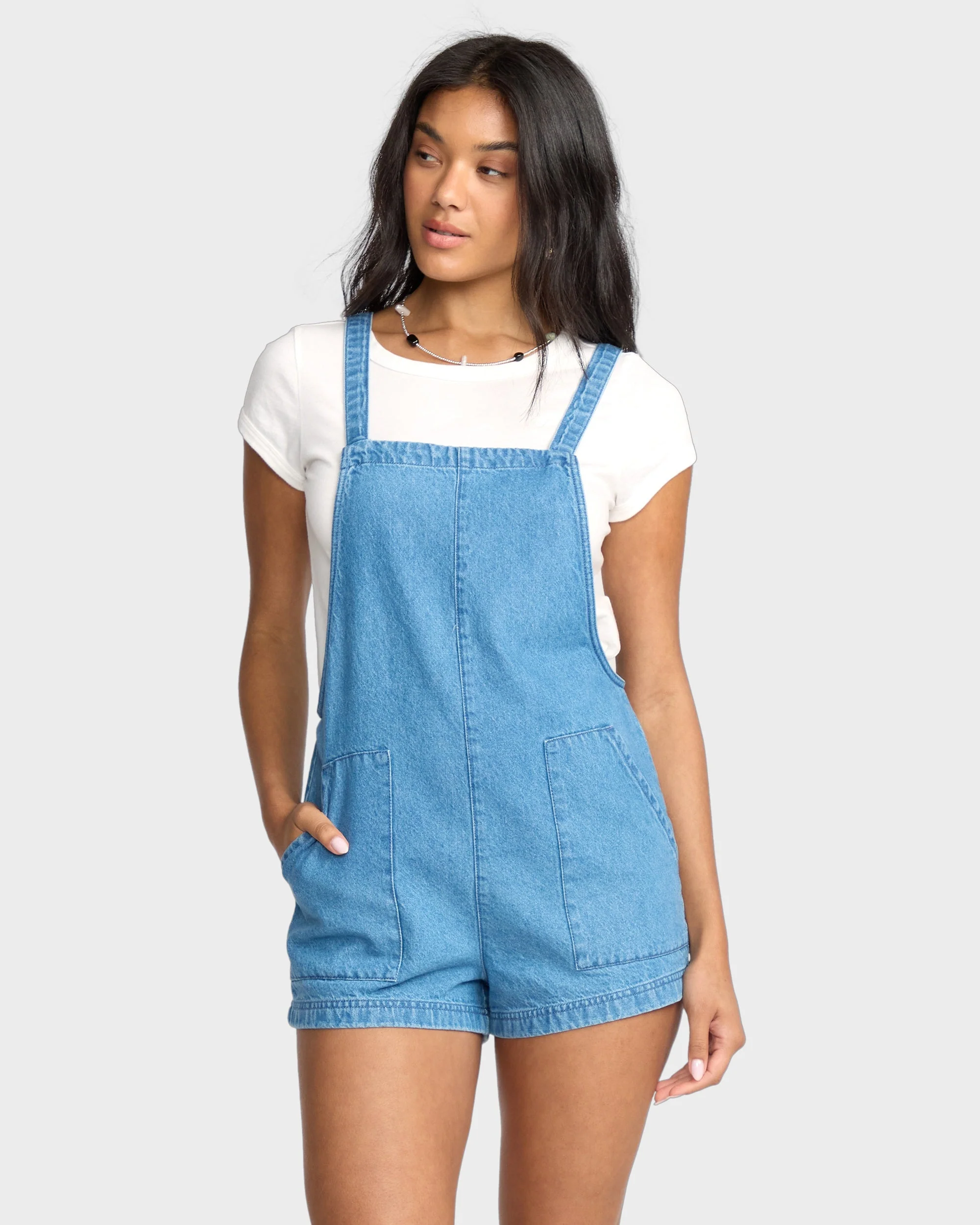 Womens Beach Crush Denim Overalls - Image 2