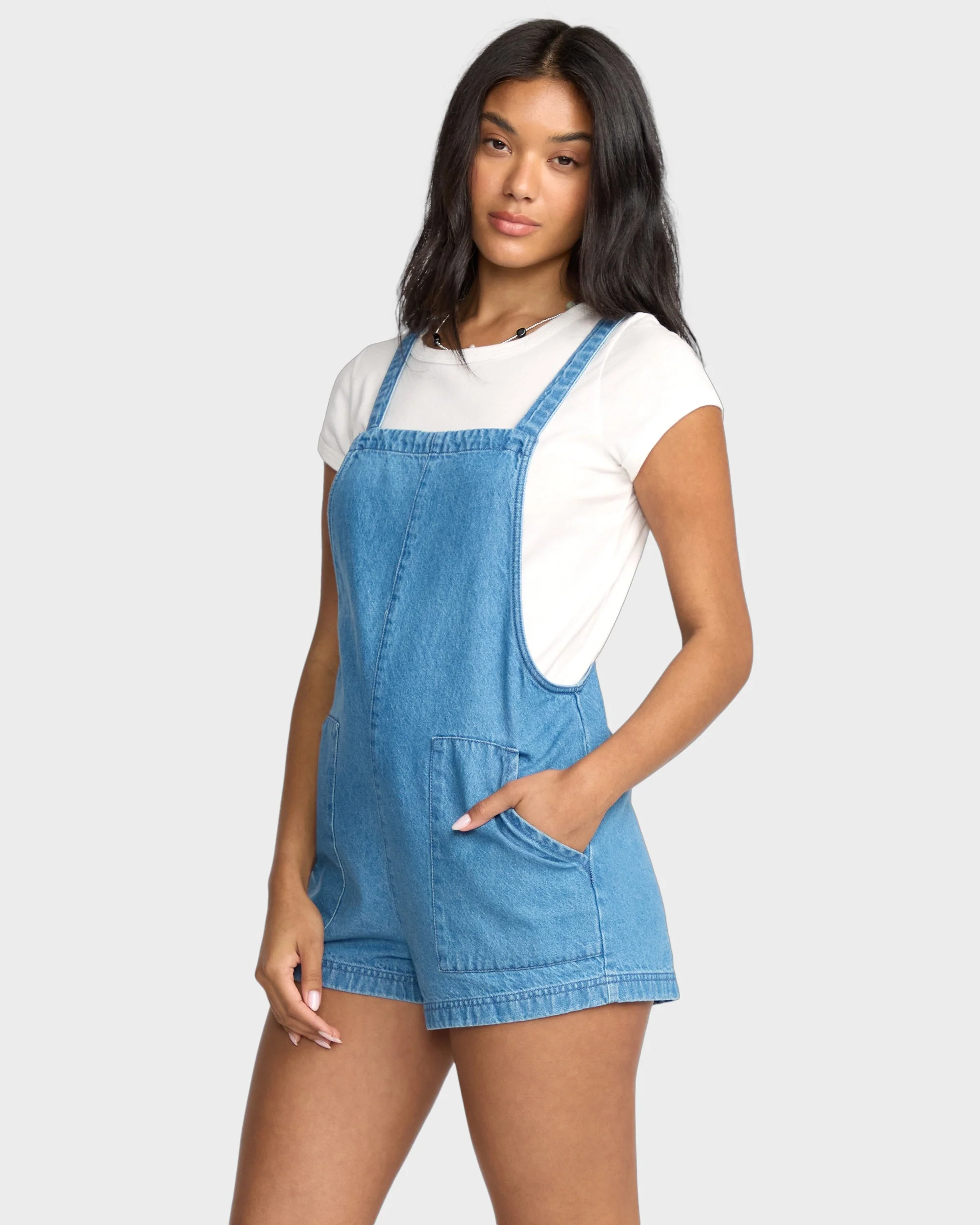 Womens Beach Crush Denim Overalls - Image 4