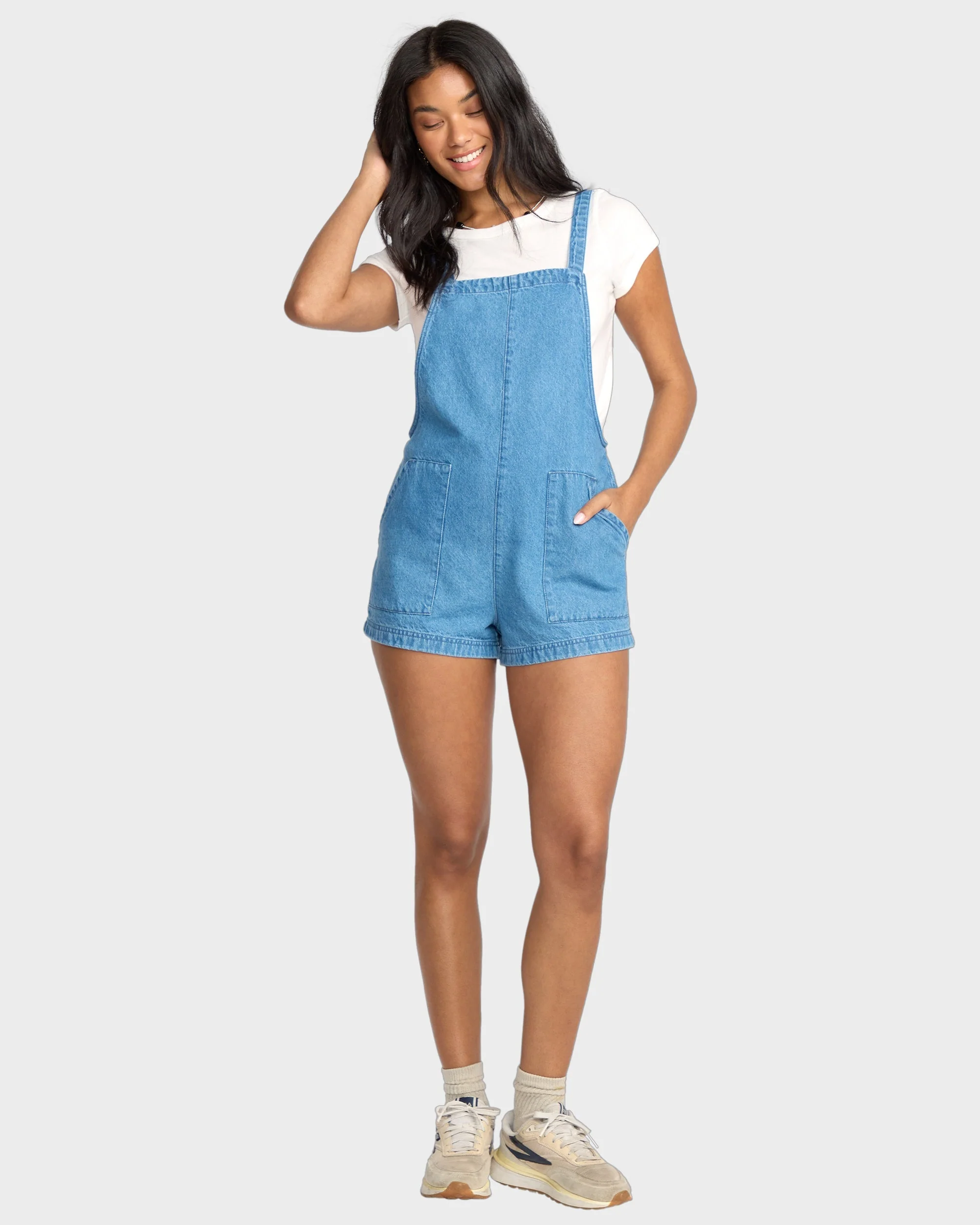 Womens Beach Crush Denim Overalls - Image 6