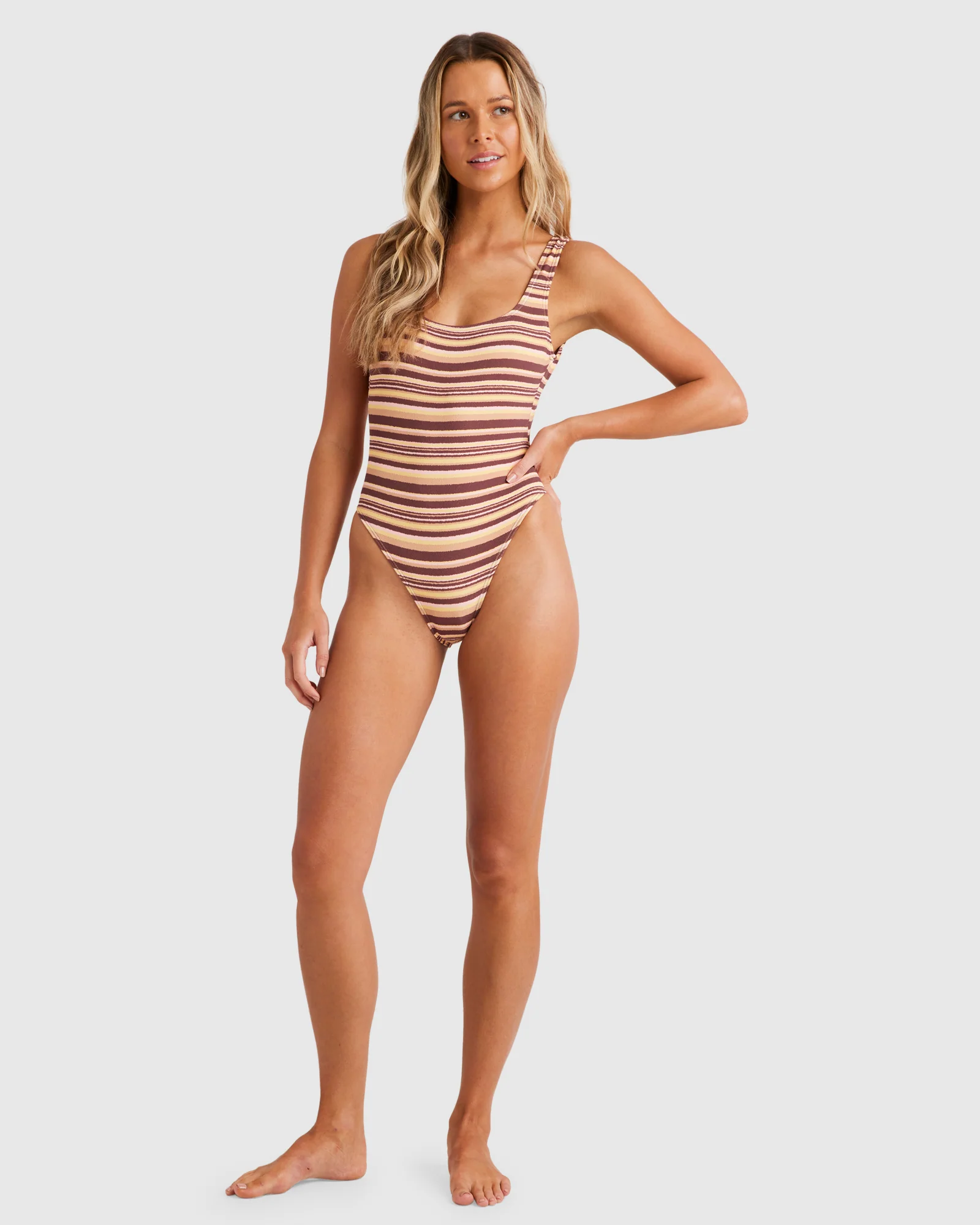 Womens Beach Waves Square Tanker One Piece Swimsuit - Image 5