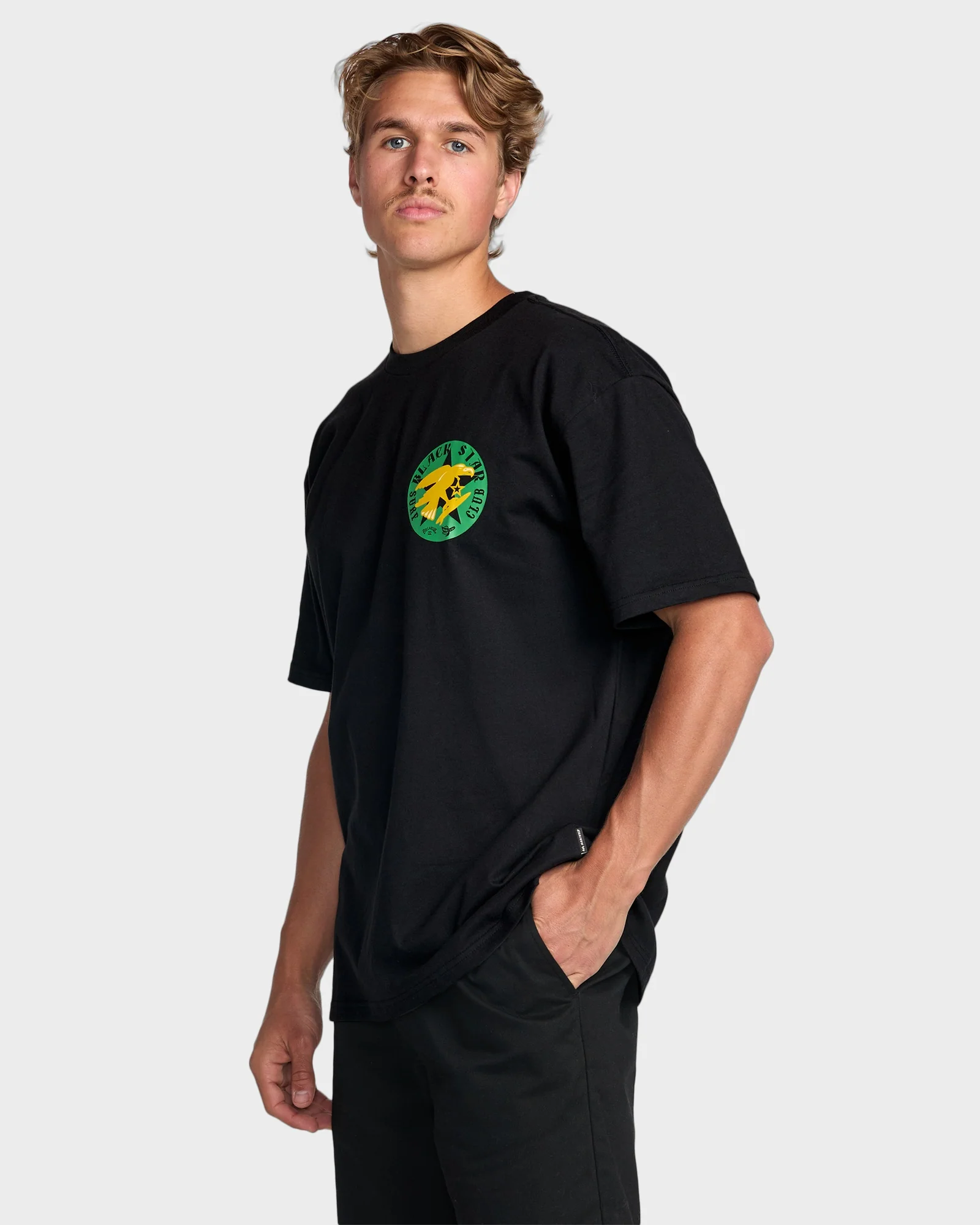 Mens Black Star T-Shirt - Image 3