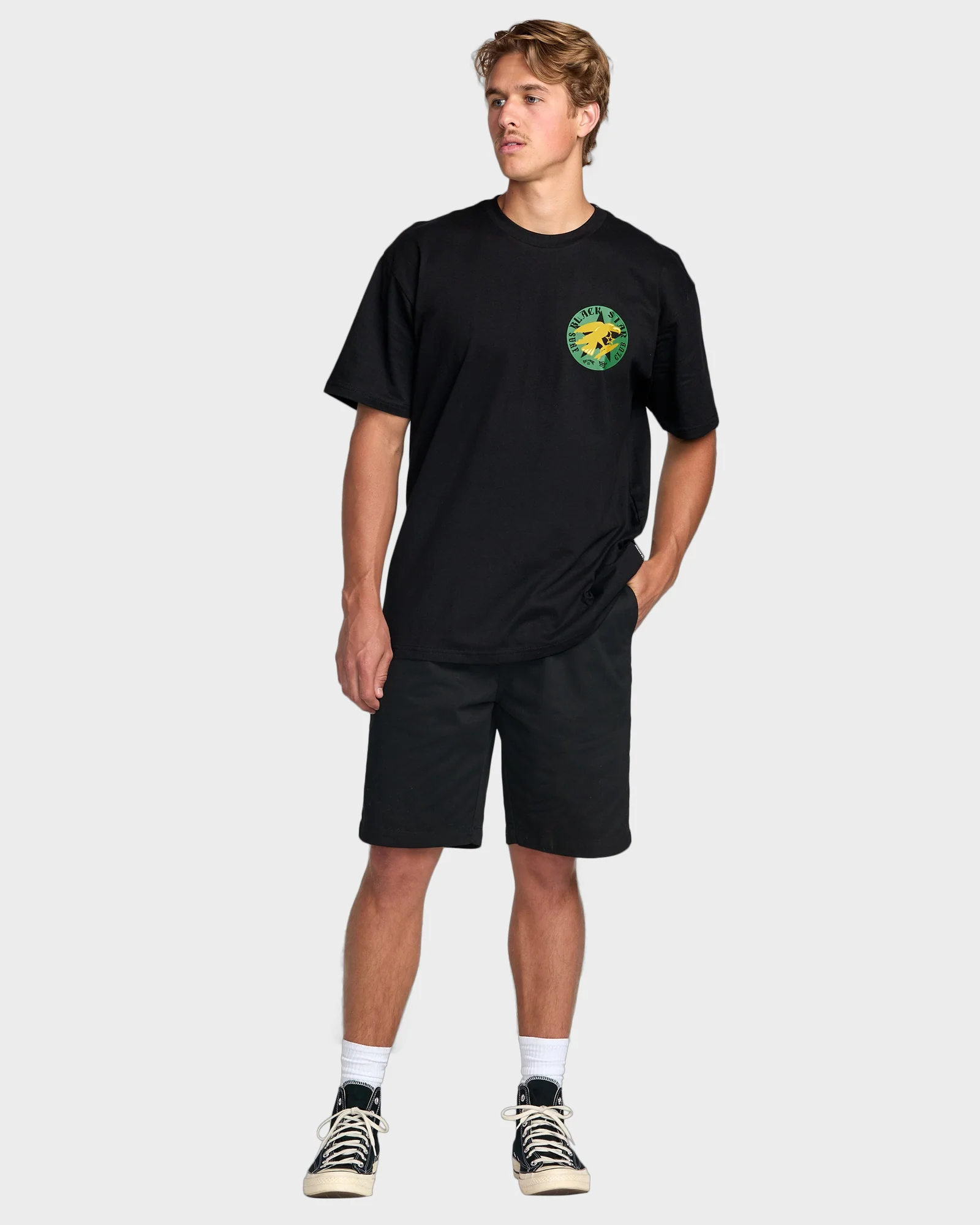 Mens Black Star T-Shirt - Image 4