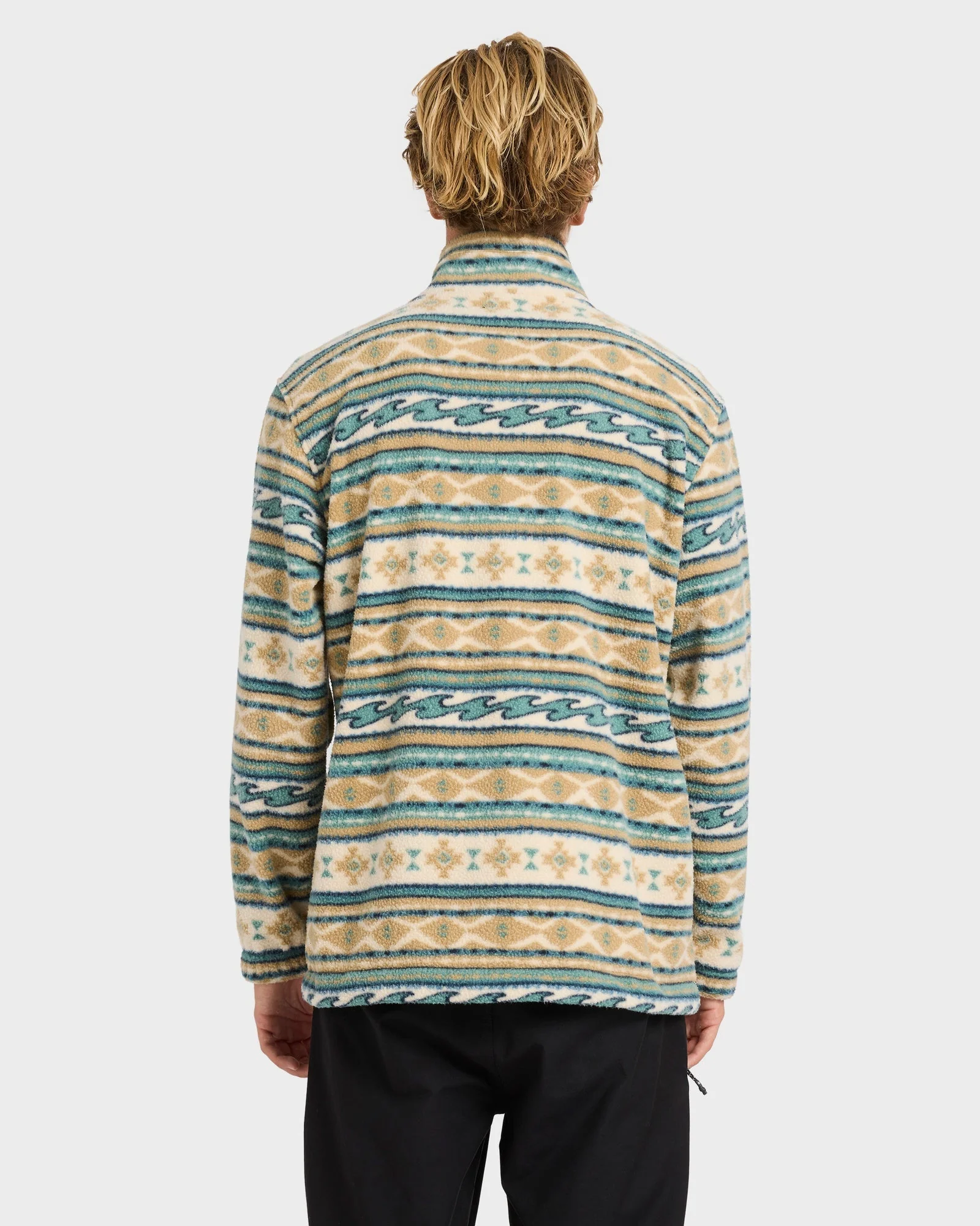 Mens Boundary Mock Neck Half Zip Fleece Pullover - Image 2