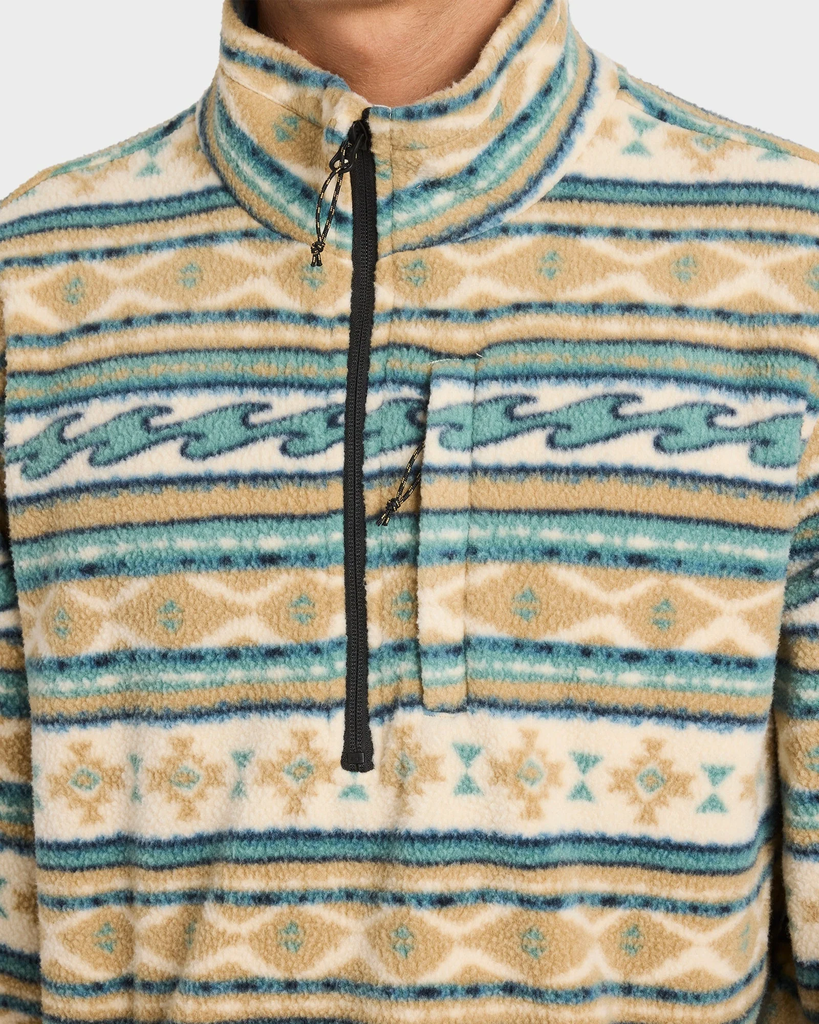 Mens Boundary Mock Neck Half Zip Fleece Pullover - Image 4