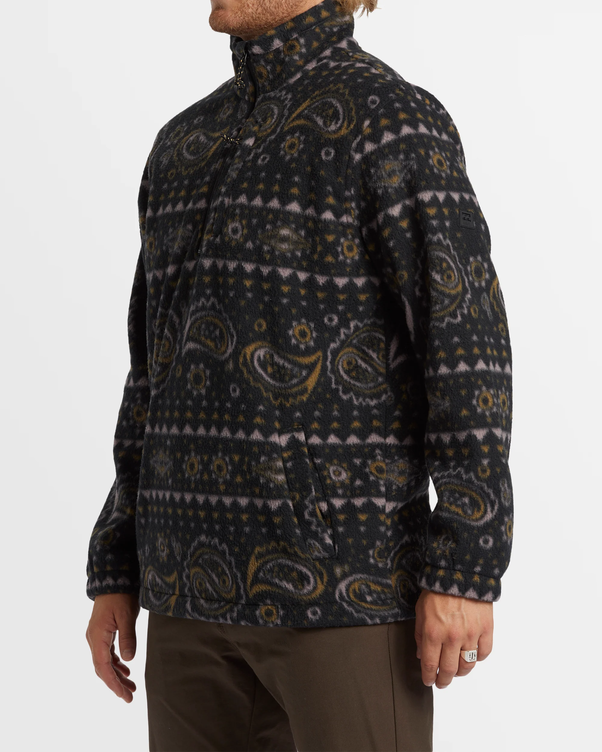 Mens Boundary Mock Neck Fleece Pullover - Image 2