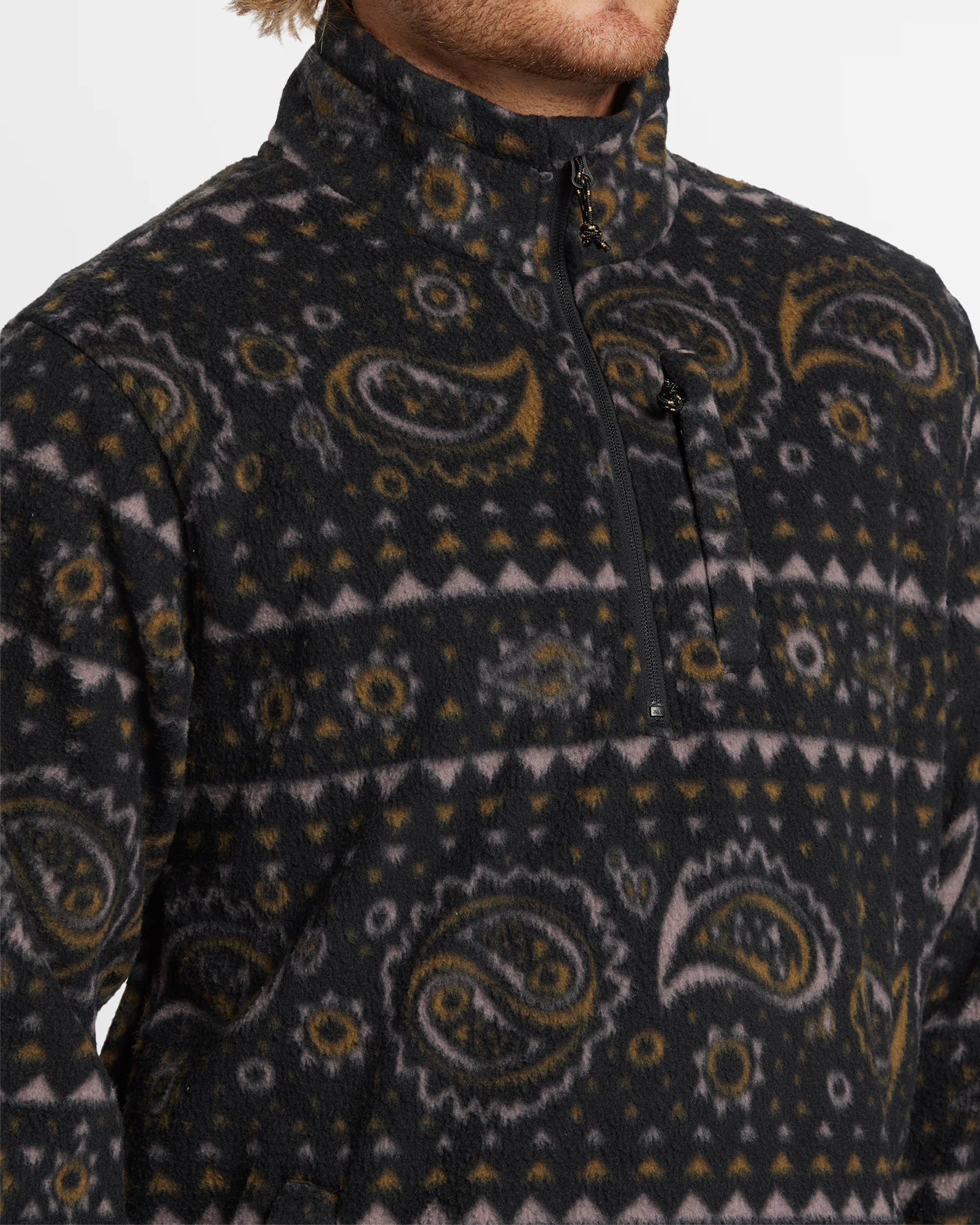 Mens Boundary Mock Neck Fleece Pullover - Image 5