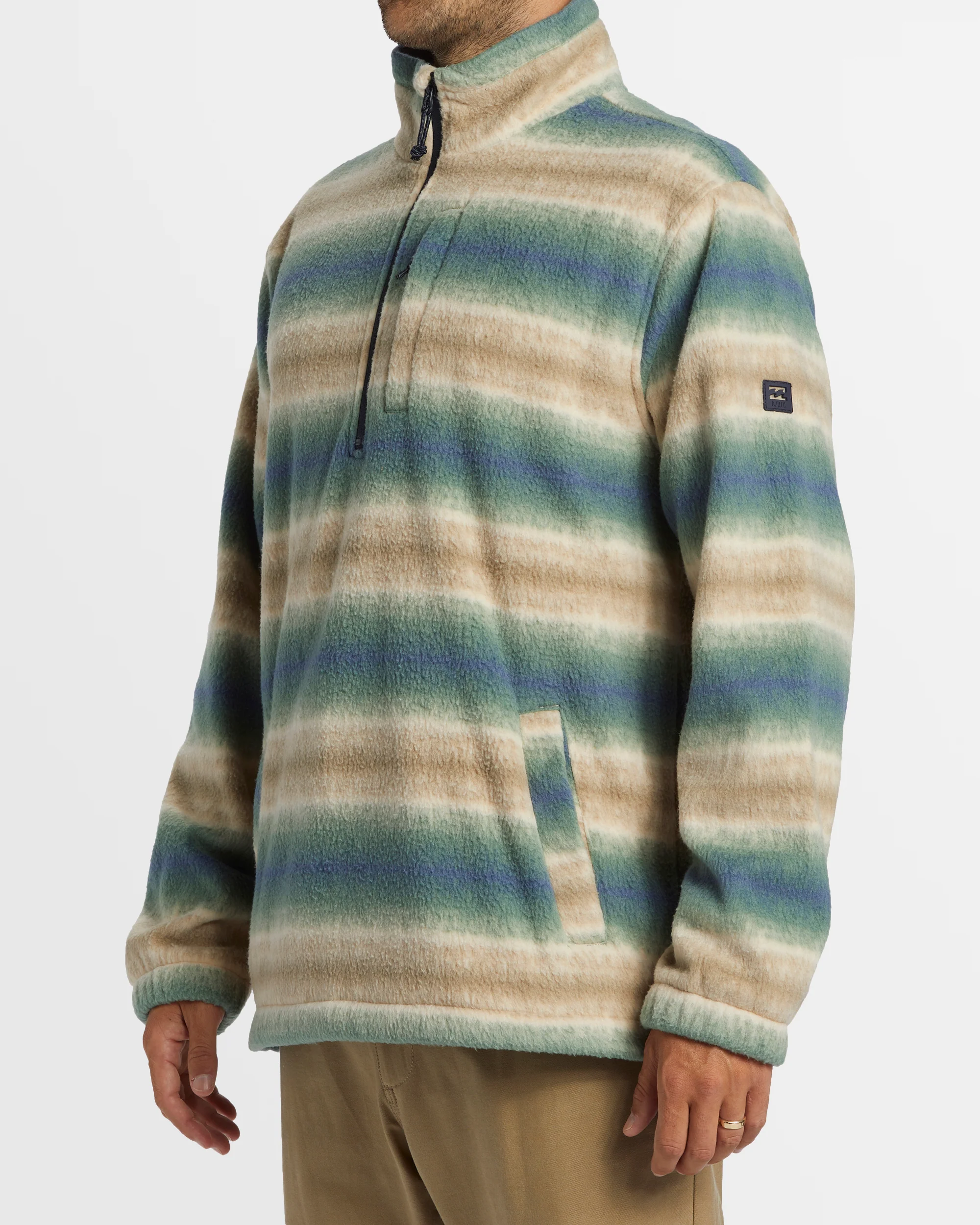 Mens Boundary Mock Neck Fleece Pullover - Image 2