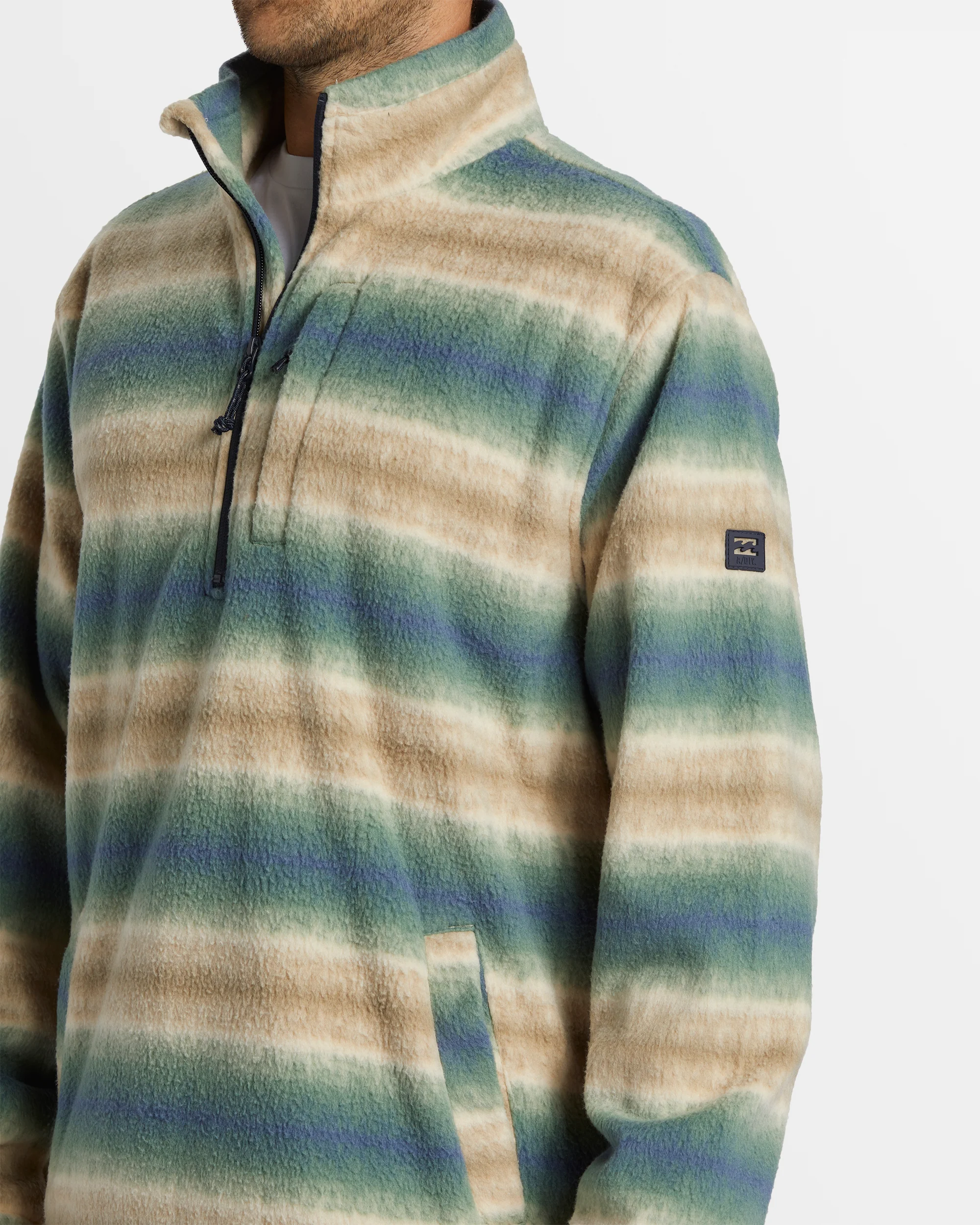 Mens Boundary Mock Neck Fleece Pullover - Image 4