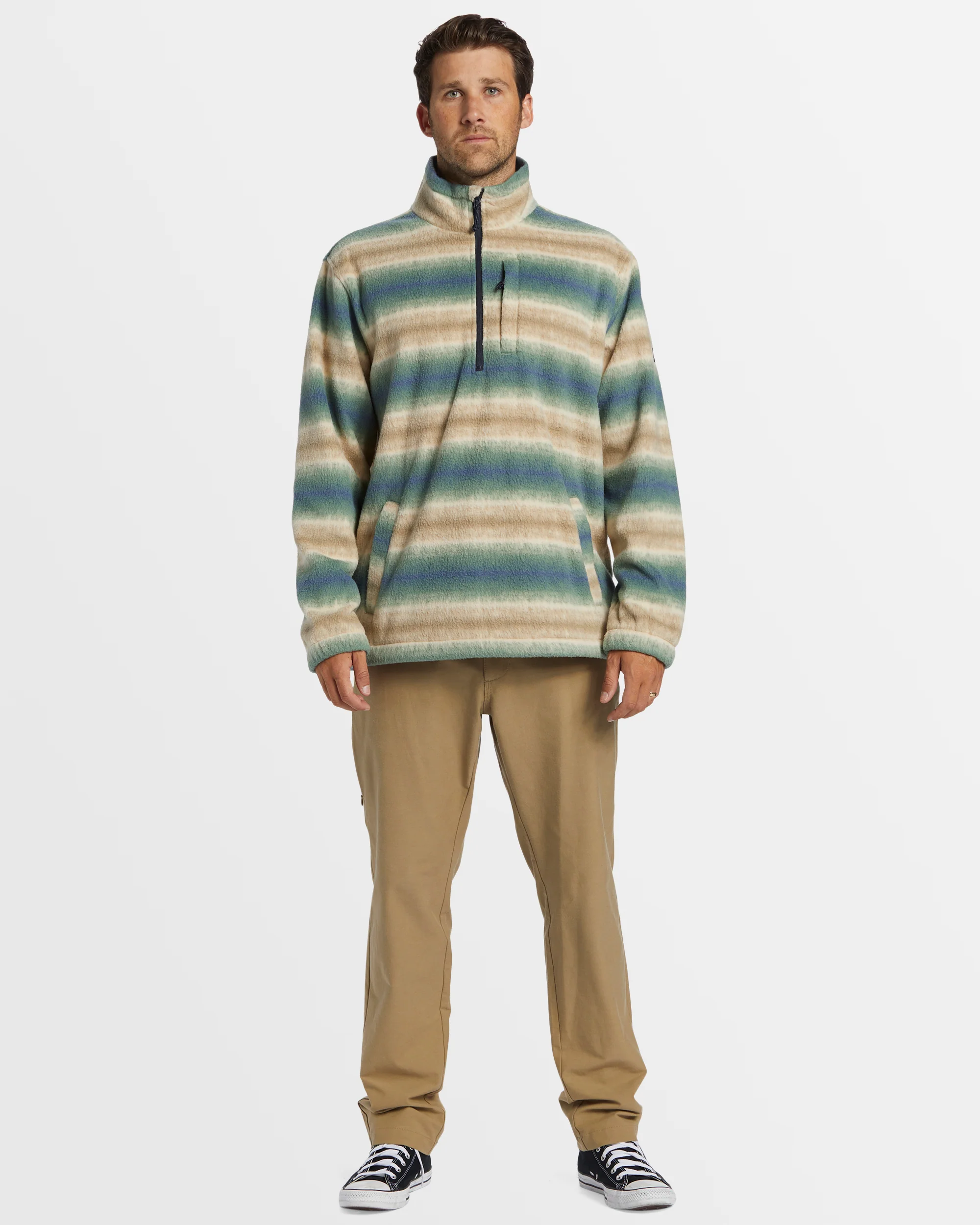 Mens Boundary Mock Neck Fleece Pullover - Image 8