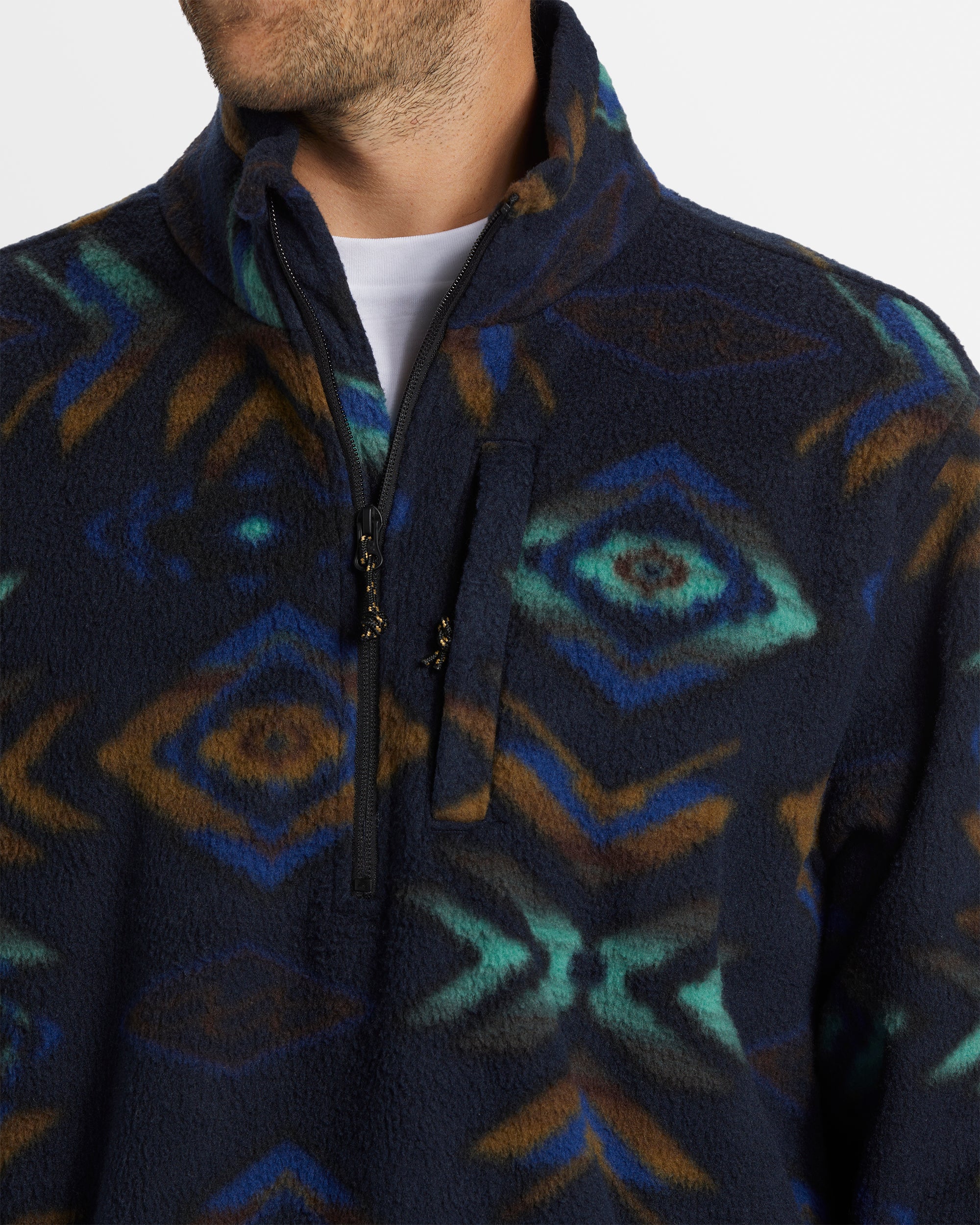 Mens Boundary Mock Neck Fleece Pullover - Image 5