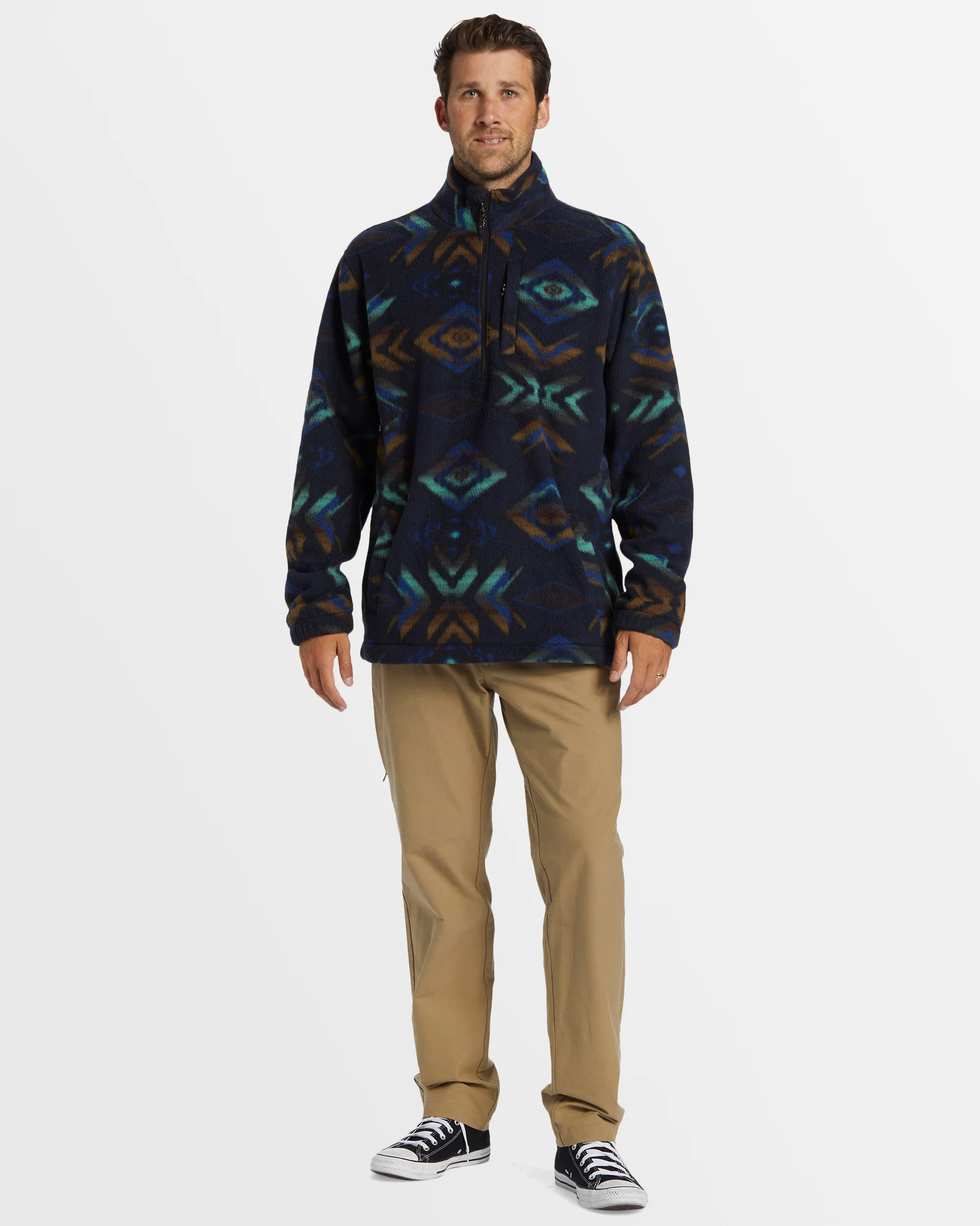 Mens Boundary Mock Neck Fleece Pullover - Image 8