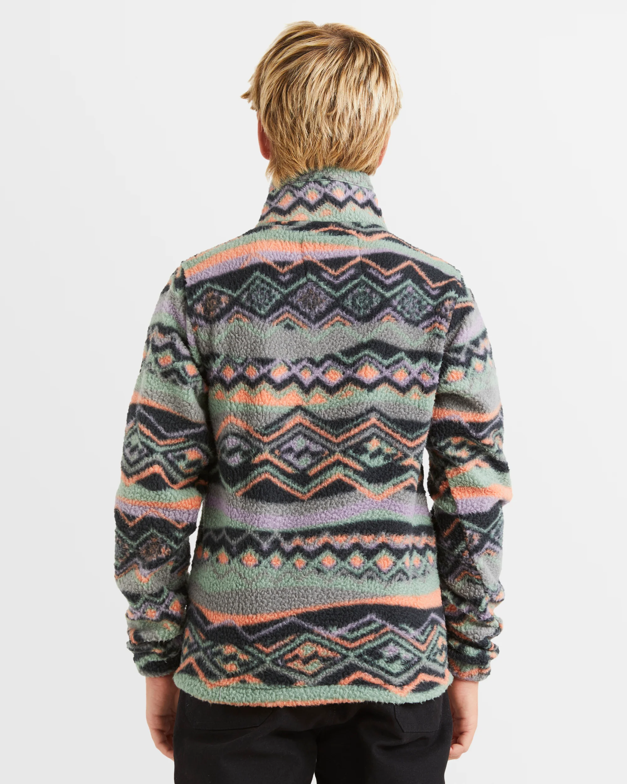 Boys 8-16 Boundary Mock Neck Crew Half Zip Polar Fleece - Image 3