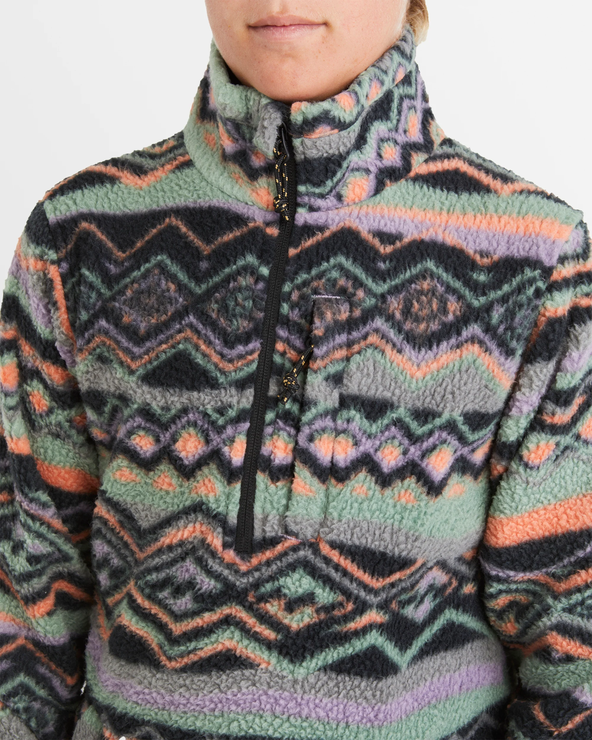 Boys 8-16 Boundary Mock Neck Crew Half Zip Polar Fleece - Image 4