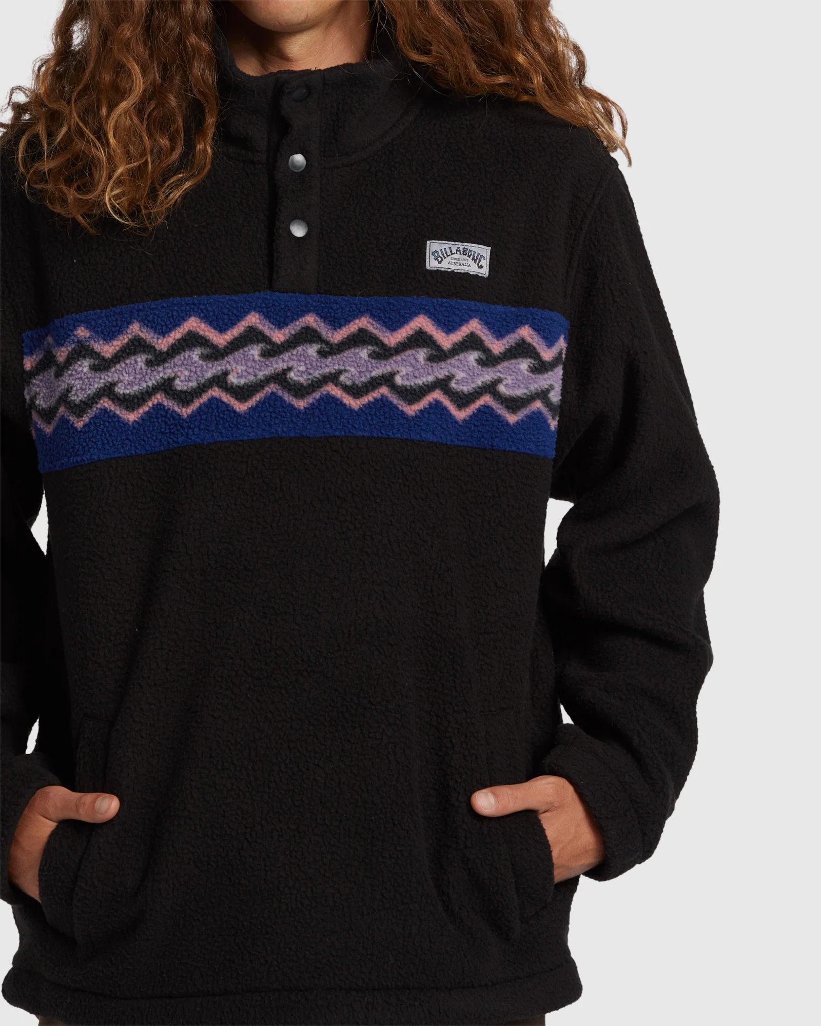 Mens A/Div Boundary Mock Snap Fleece Pullover - Image 4