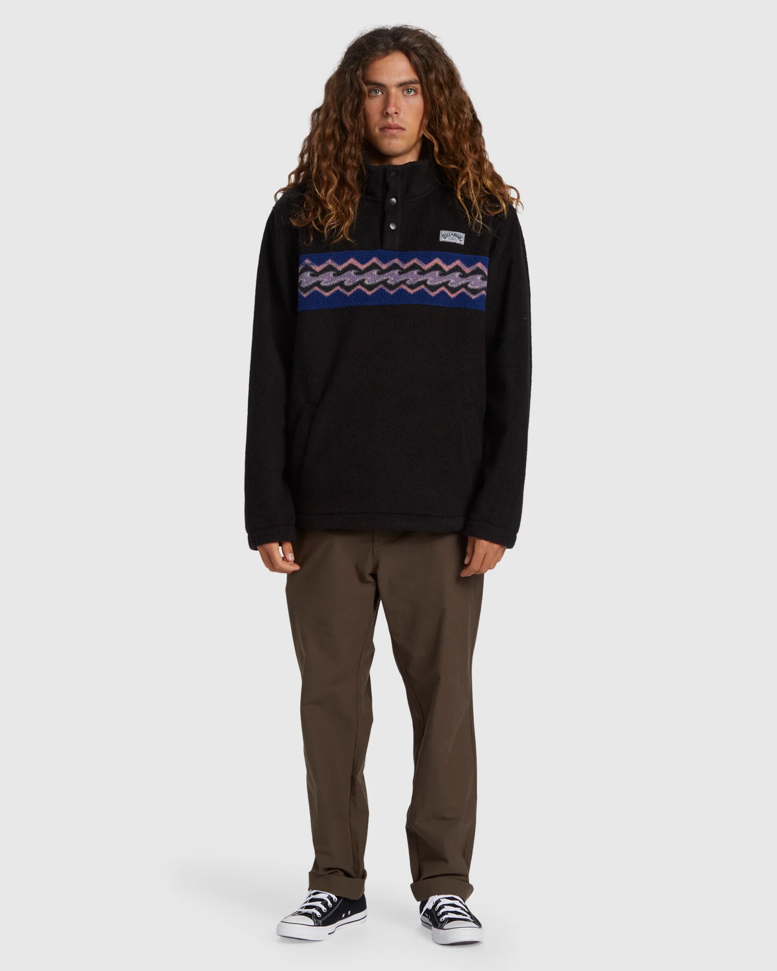 Mens A/Div Boundary Mock Snap Fleece Pullover - Image 5