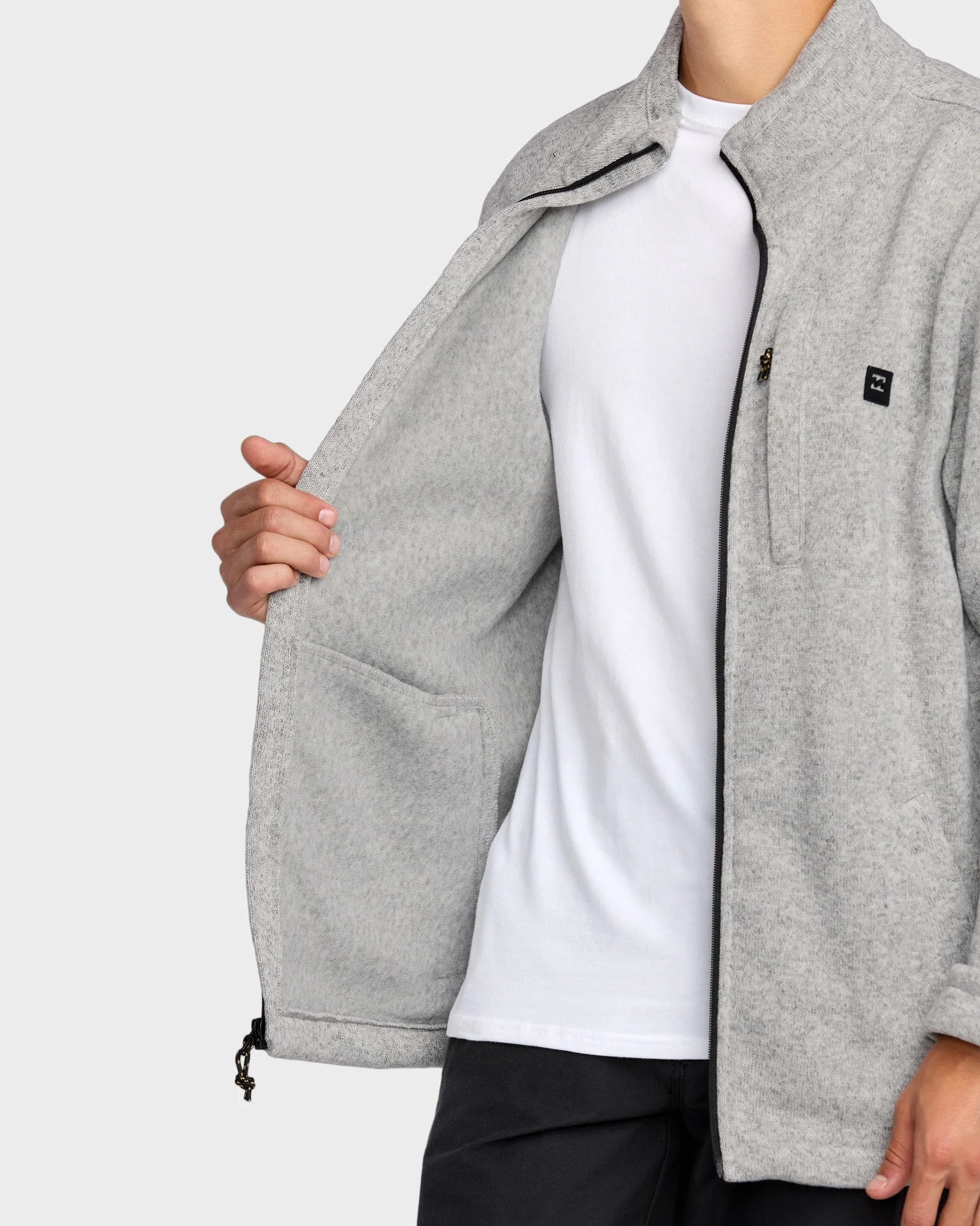 Mens Boundary Mock Neck Zip Up Fleece Jacket - Image 4