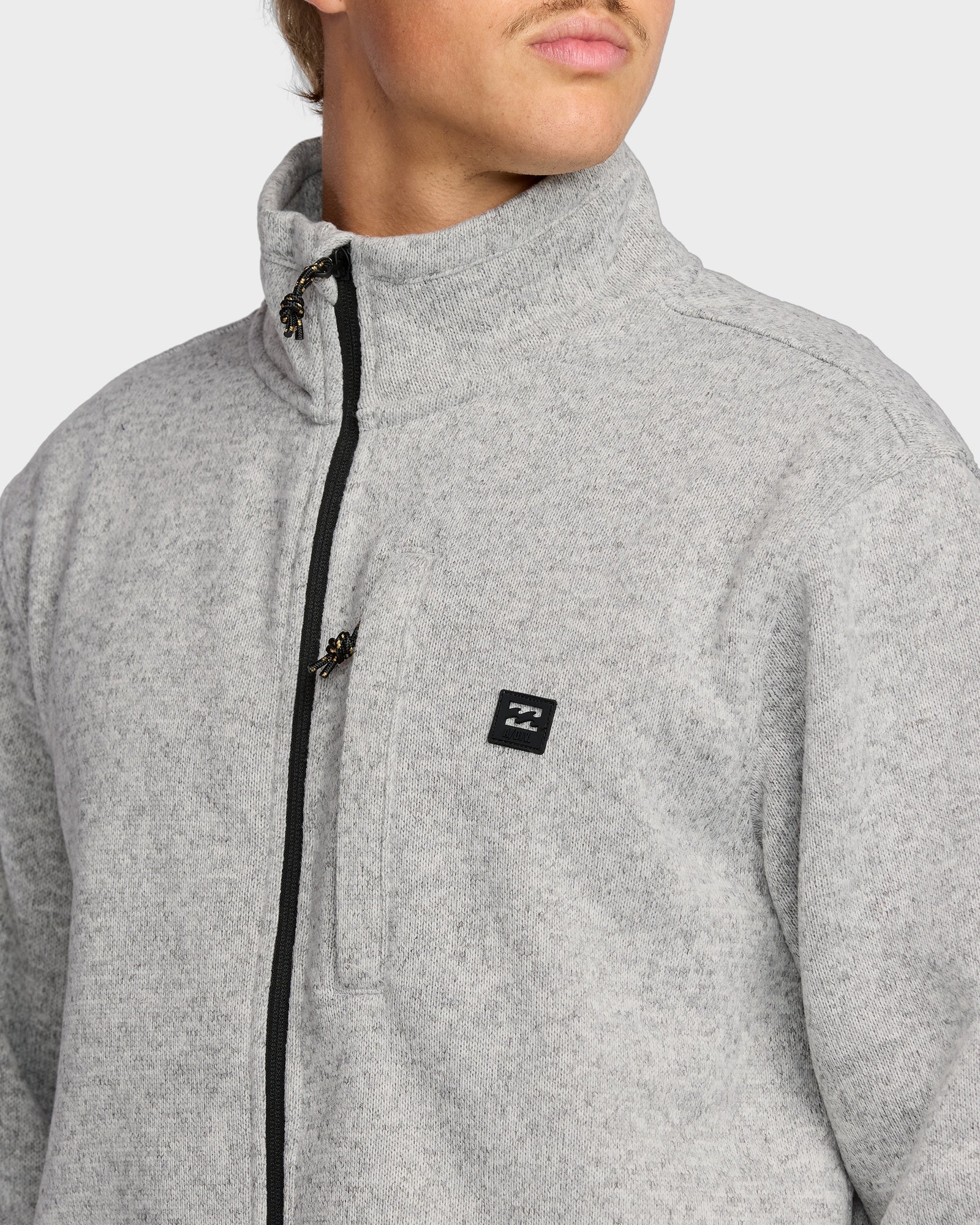 Mens Boundary Mock Neck Zip Up Fleece Jacket - Image 5