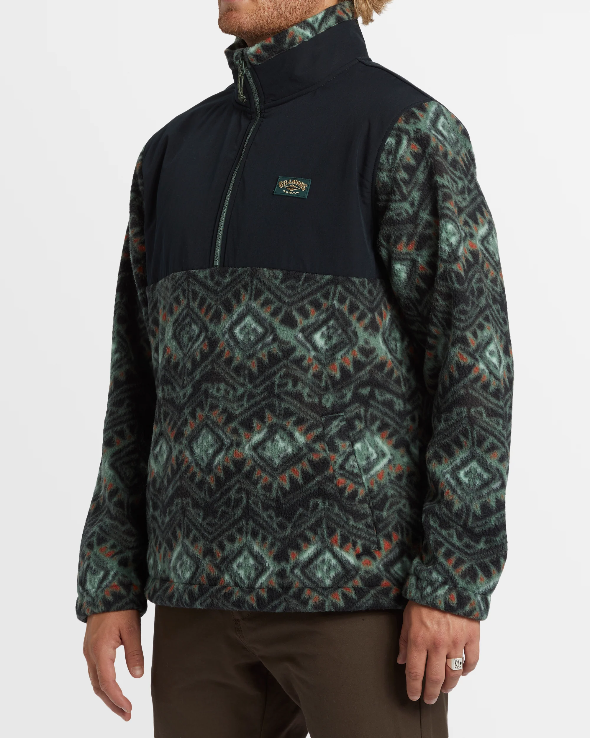Mens Boundary Re-It-Shirtue Mock Neck Fleece Pullover - Image 2