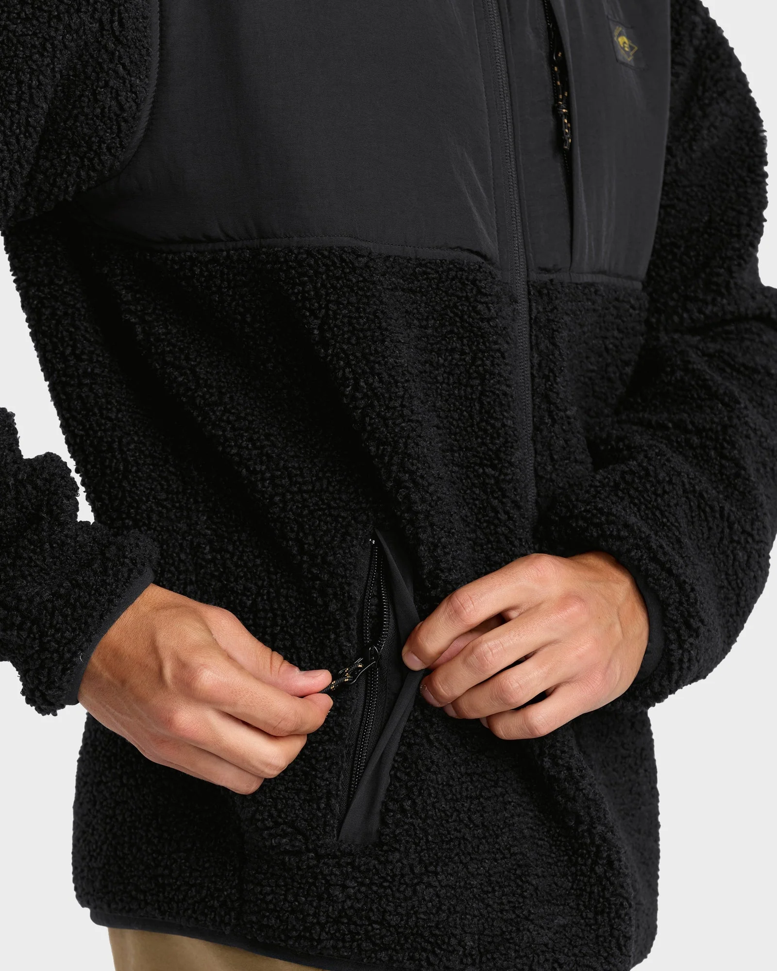 Mens Boundary Summit Mock Neck Zip Up Fleece Jacket - Image 4