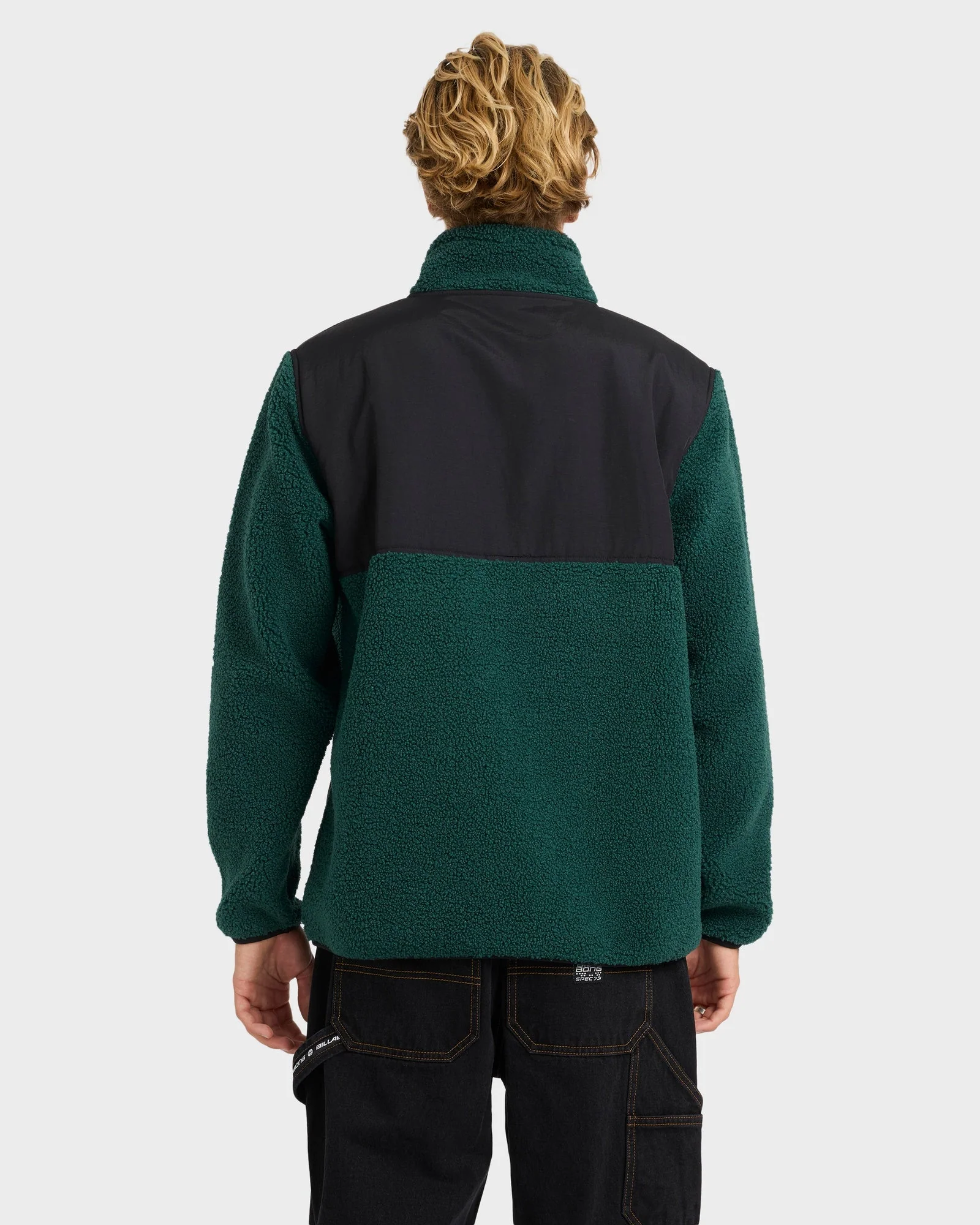 Mens Boundary Summit Mock Neck Zip Up Fleece Jacket - Image 2
