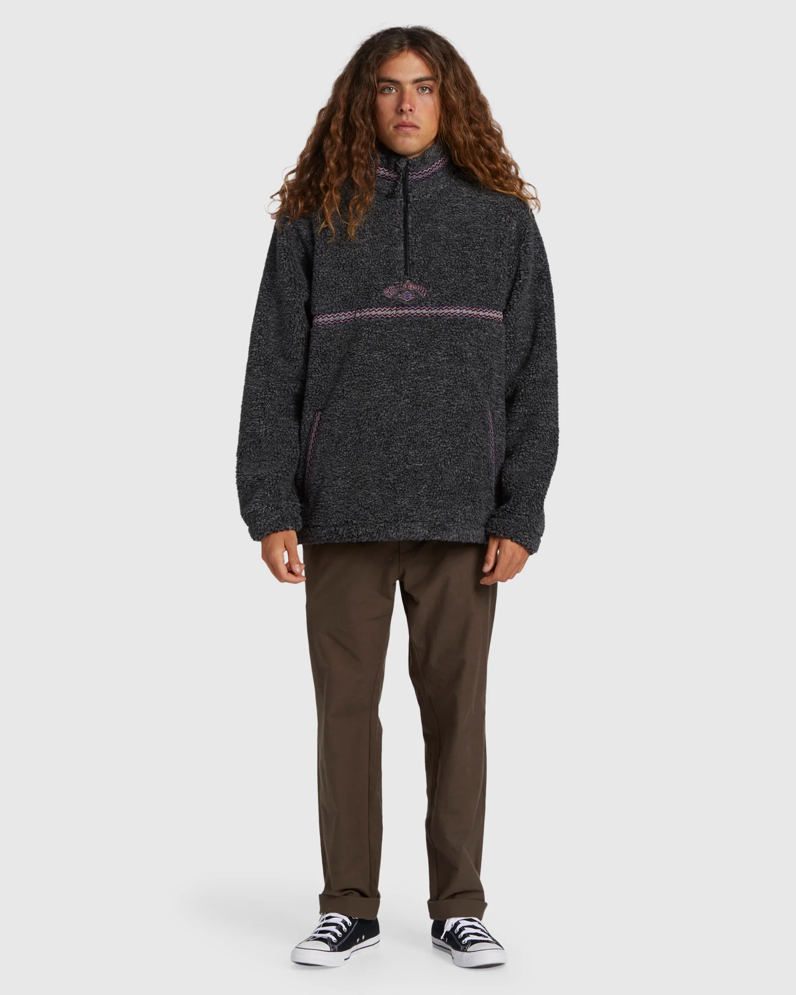 Mens A/Div Boundary Tombstone Mock Neck Fleece Pullover - Image 5