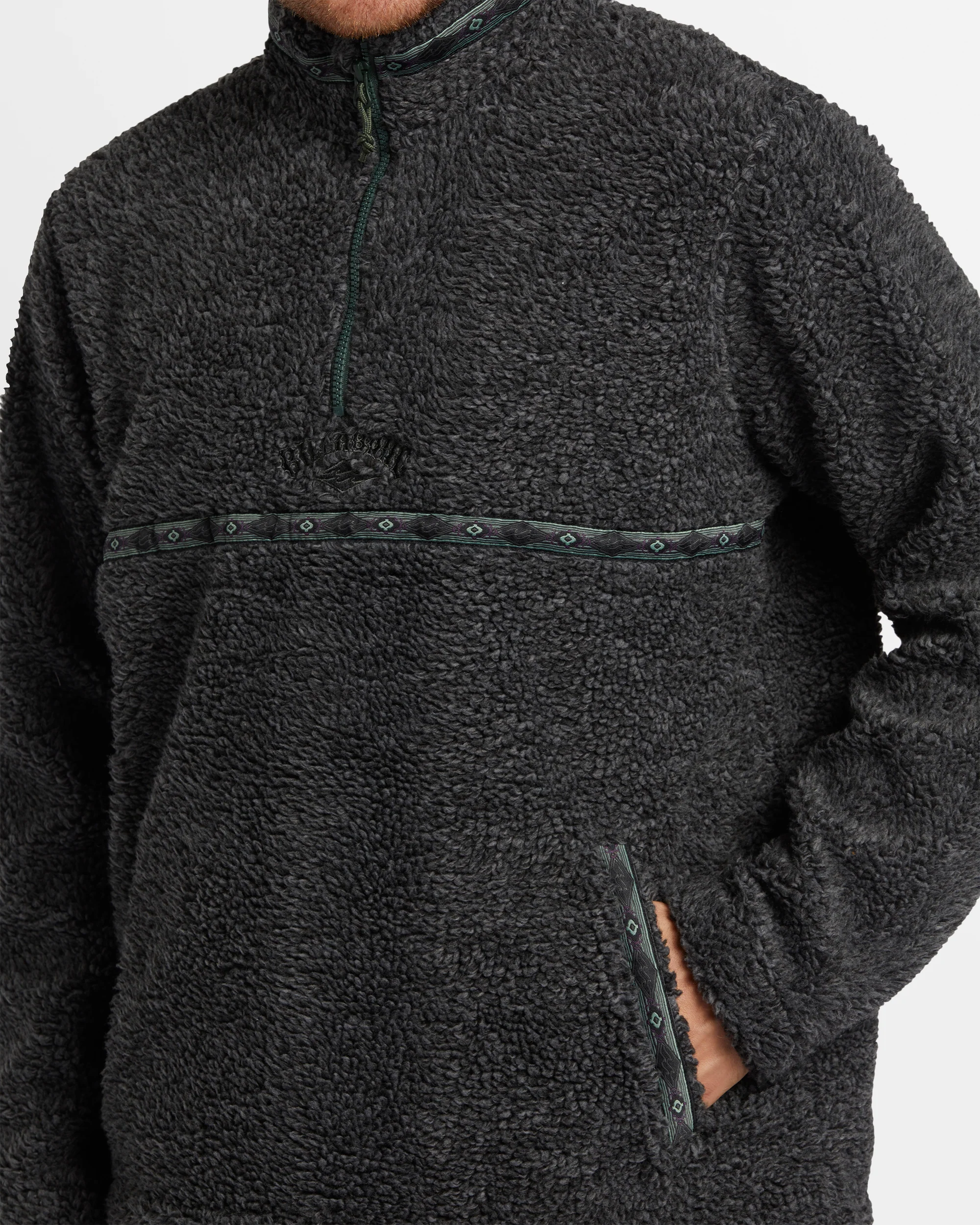 Mens Boundary Tombstone Mock Neck Fleece Pullover - Image 6