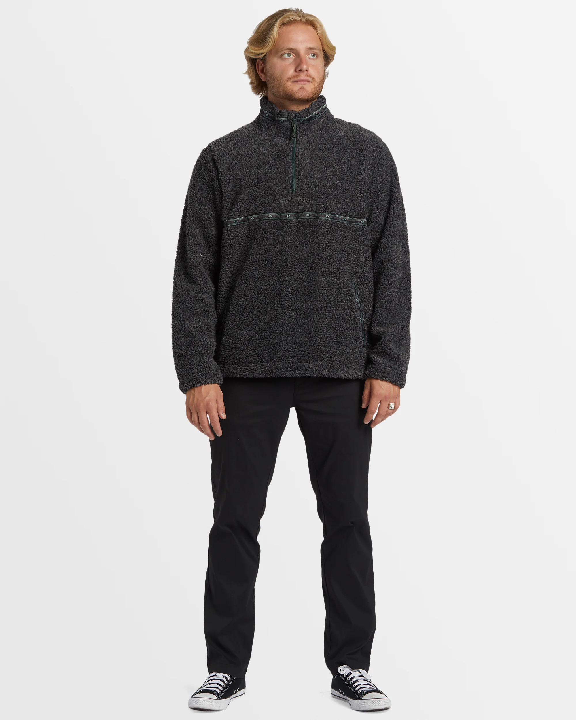 Mens Boundary Tombstone Mock Neck Fleece Pullover - Image 7