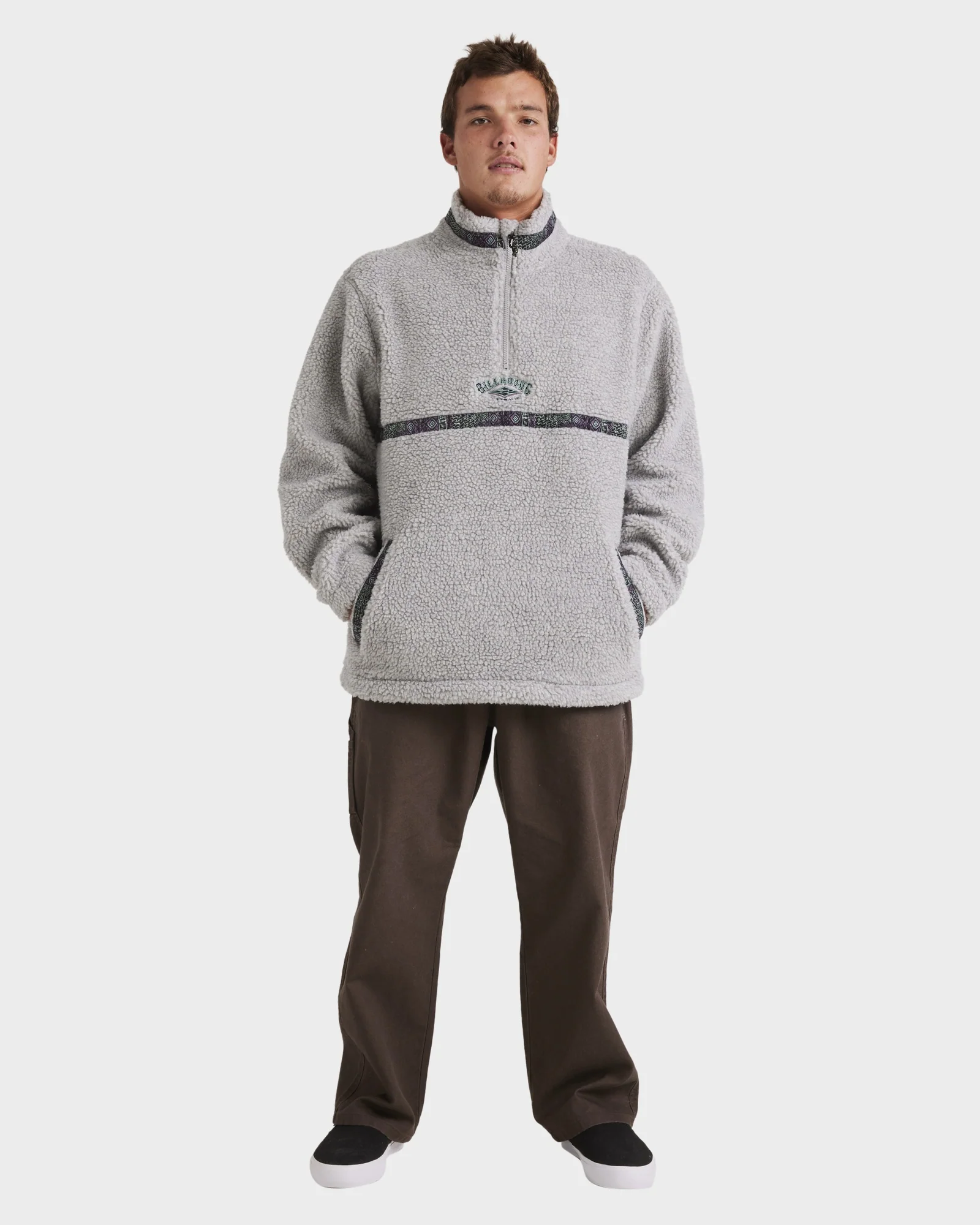 Mens Boundary Tombstone Half Zip Fleece Pullover - Image 5