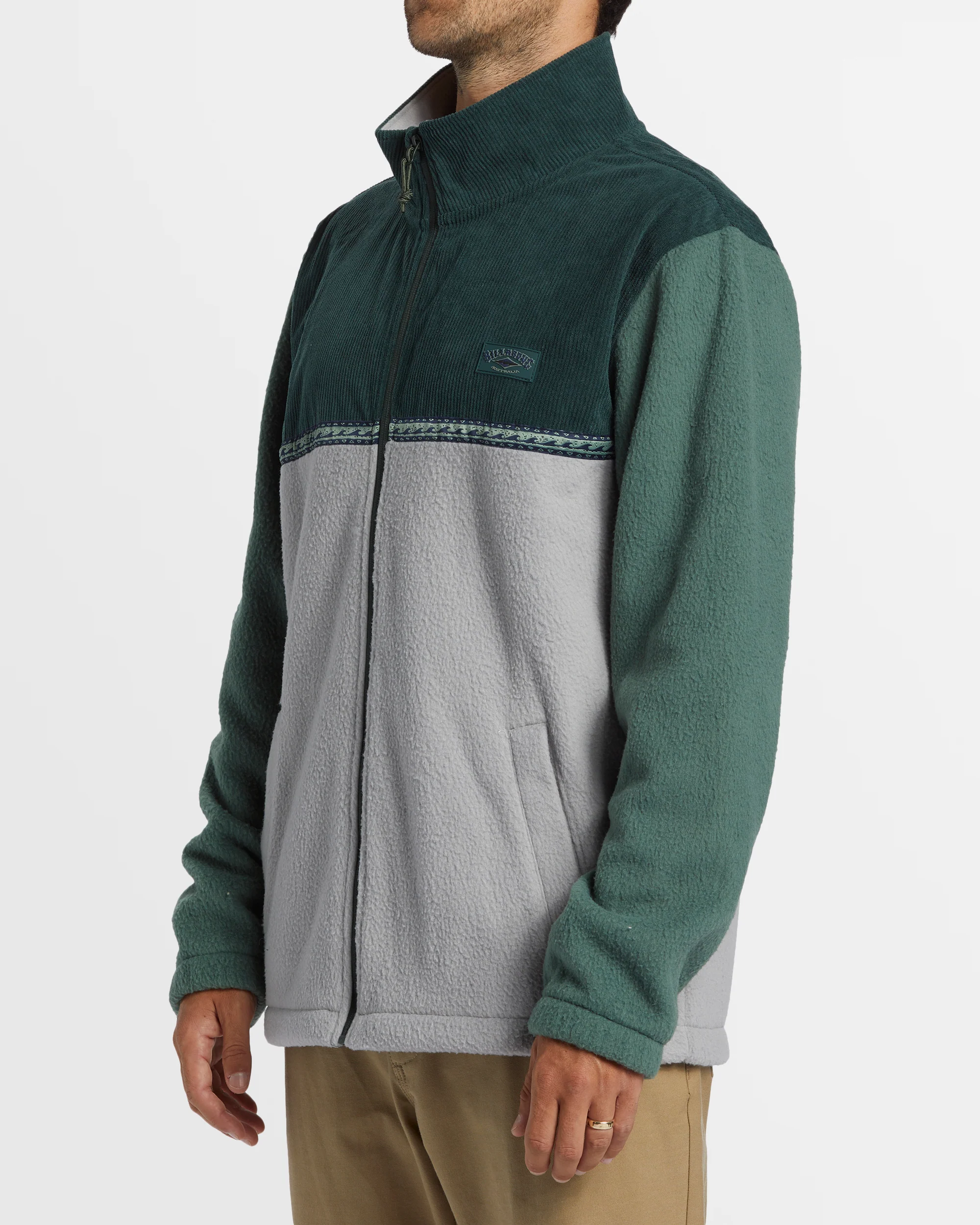 Mens Boundary Tombstone Mock Neck Fleece Pullover - Image 2