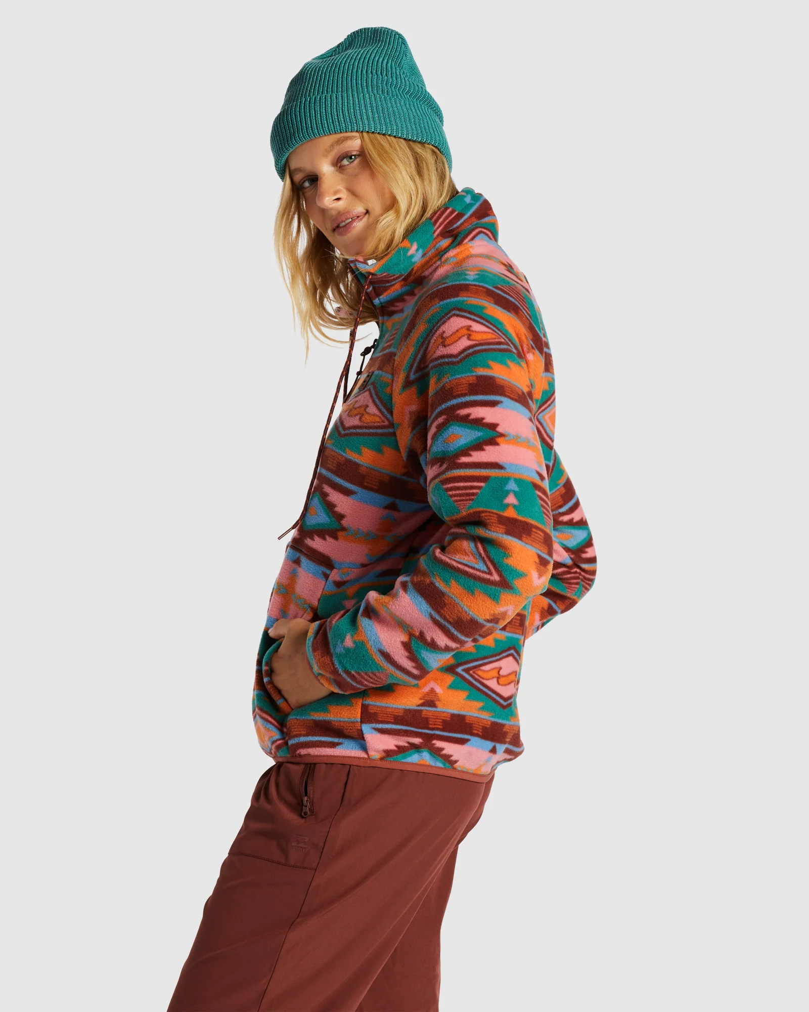 Womens Boundary Zip-Up Mock Neck Fleece - Image 2