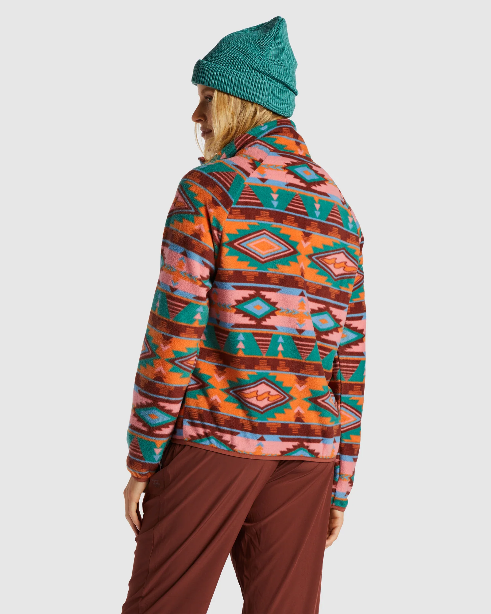Womens Boundary Zip-Up Mock Neck Fleece - Image 3