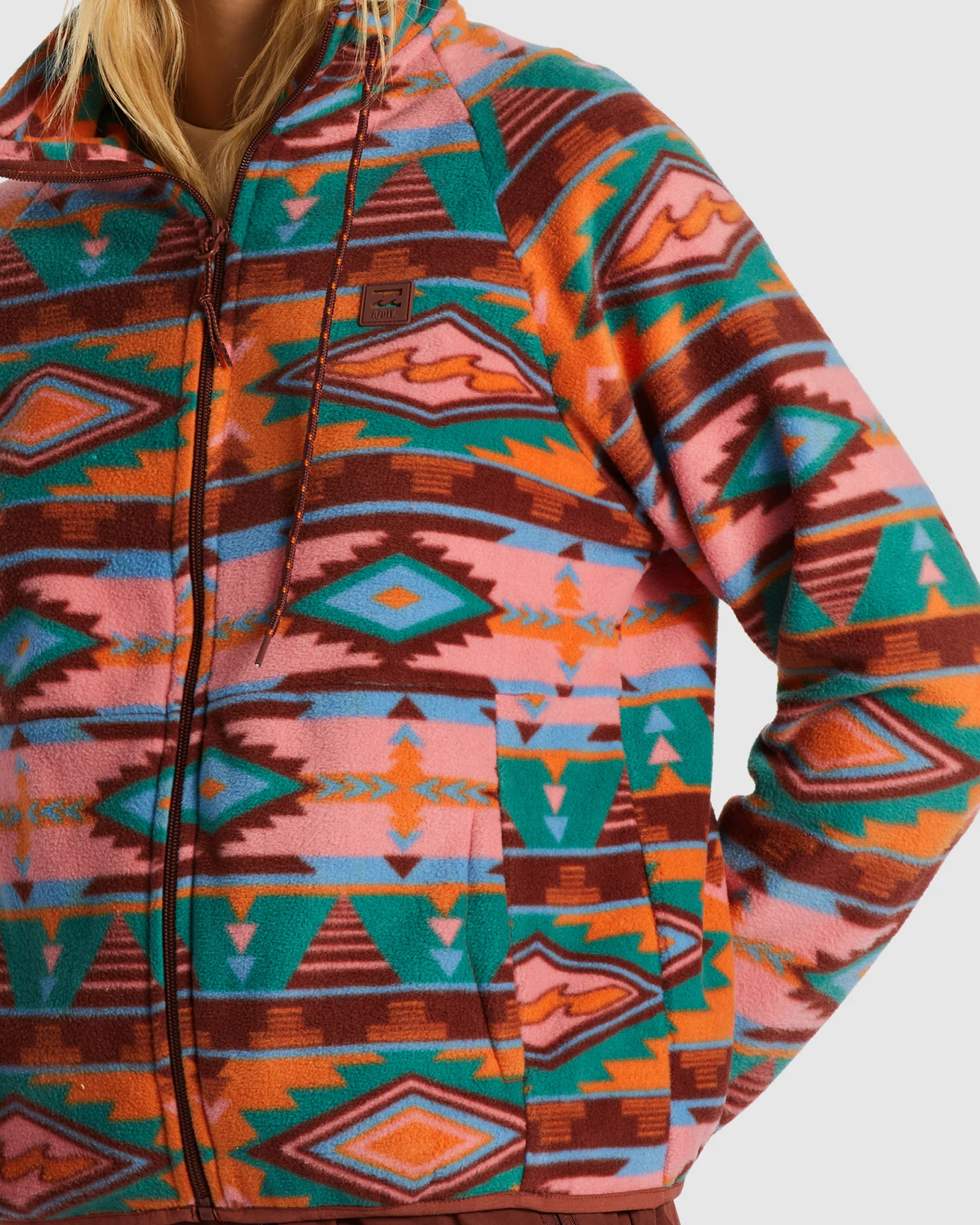Womens Boundary Zip-Up Mock Neck Fleece - Image 4