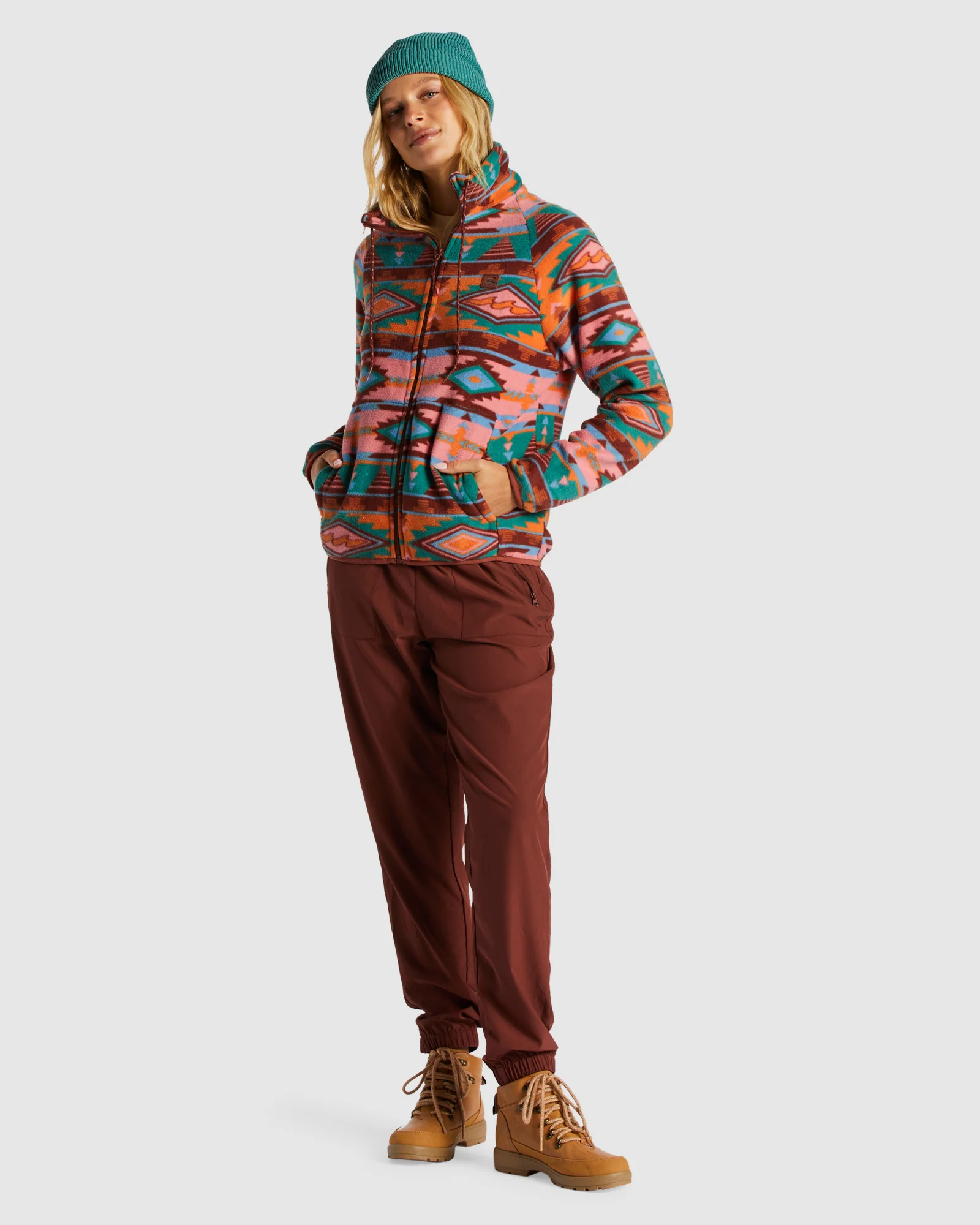 Womens Boundary Zip-Up Mock Neck Fleece - Image 5