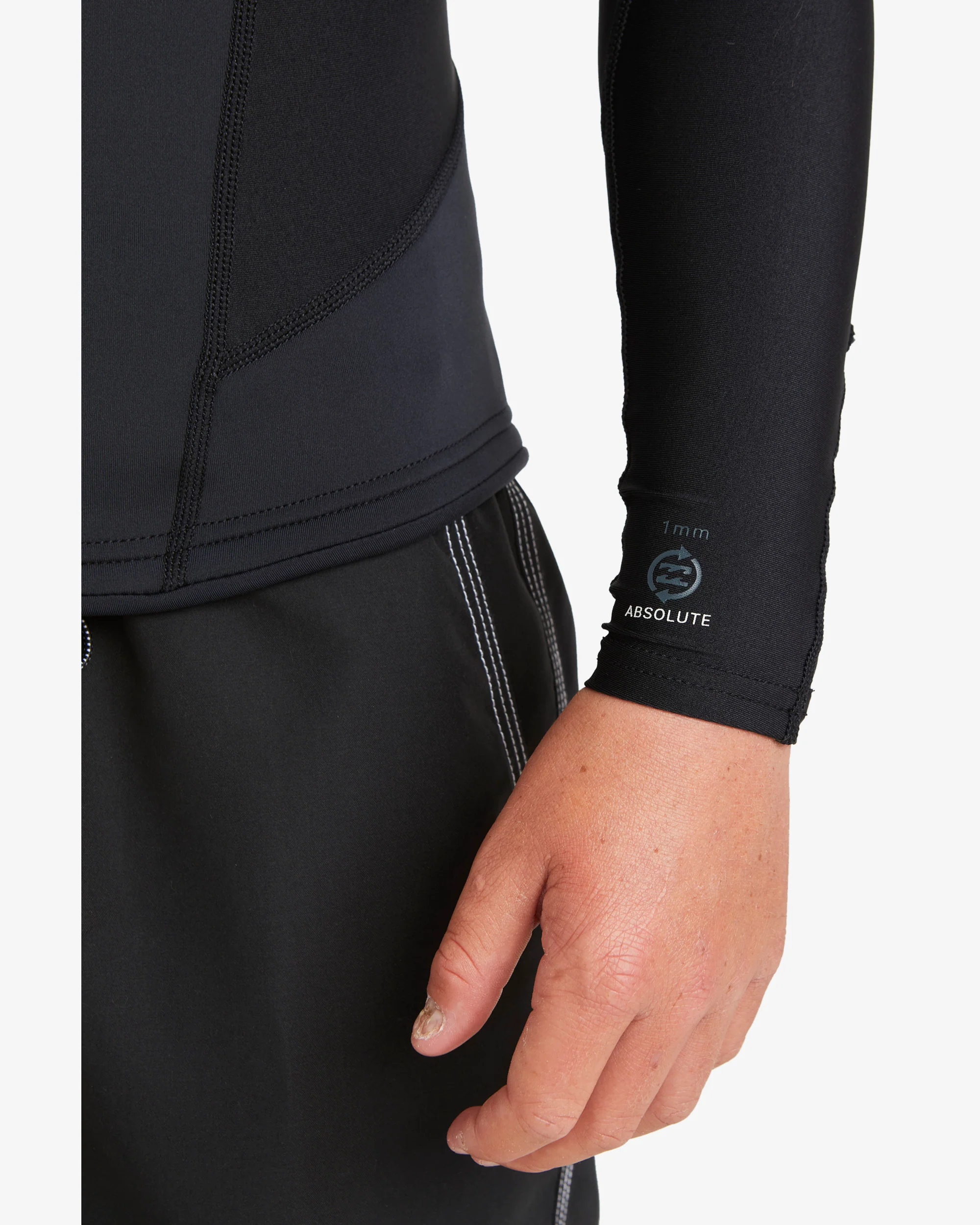 Boys 6-16 1mm Absolute Natural Poly Long Sleeve Wetsuit Top - Image 6