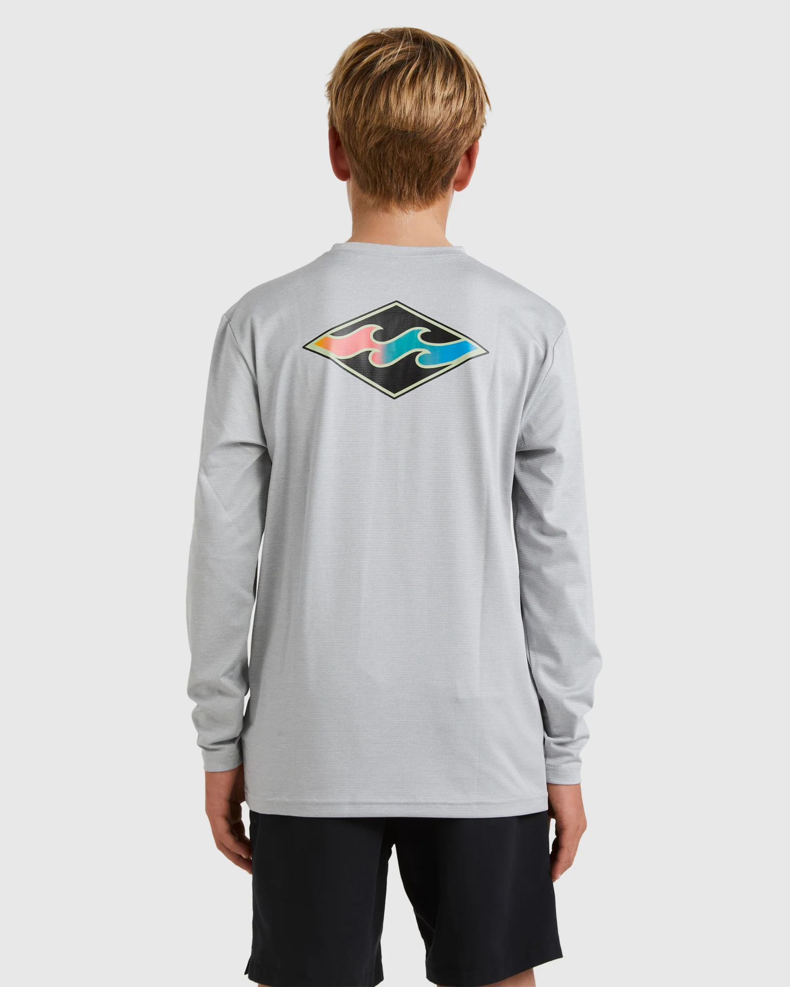 Boys 8-16 Diamond Shoreline Long Sleeve Rash Vest - Image 3