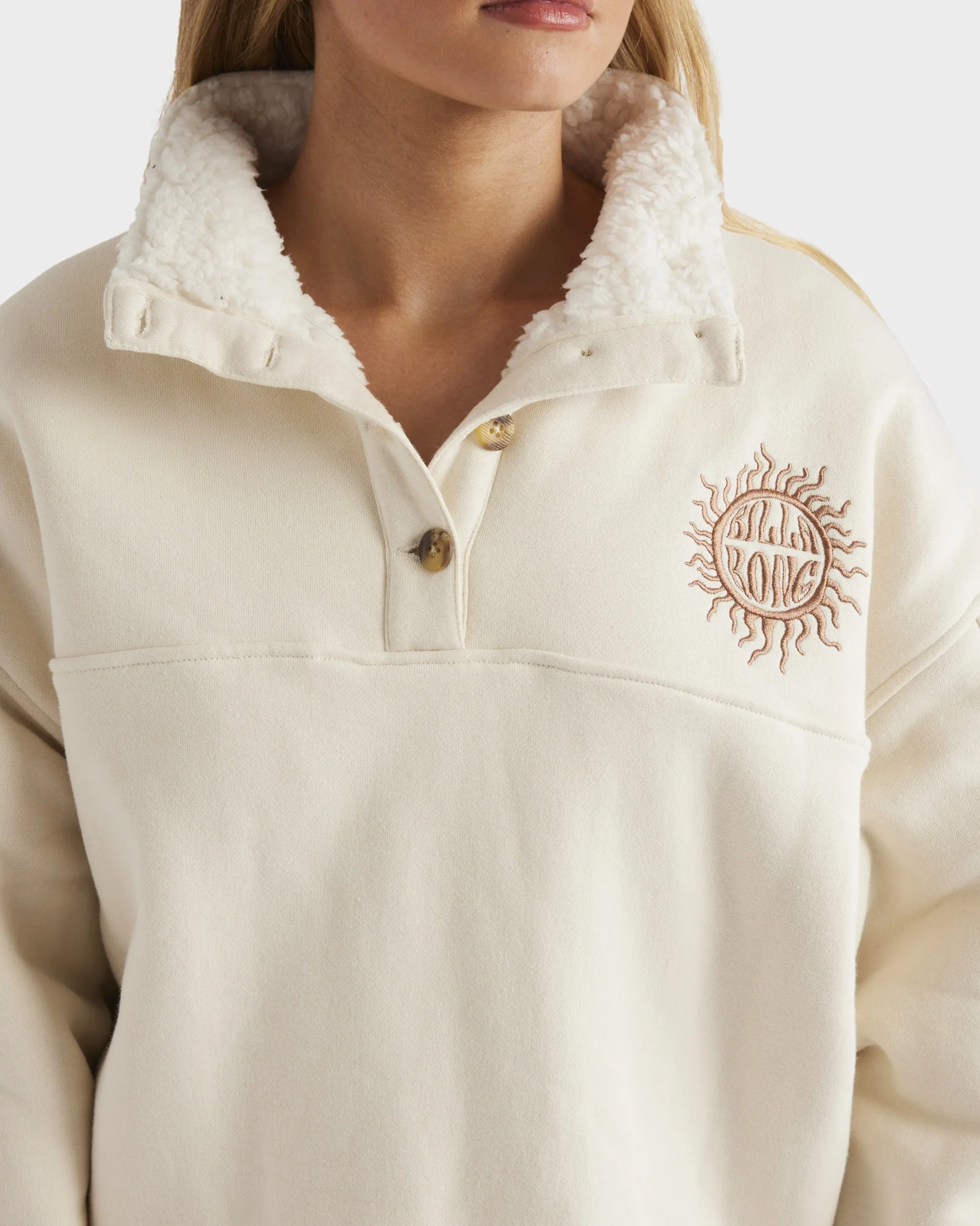 Womens Bring The Sun Fleece Jumper - Image 4