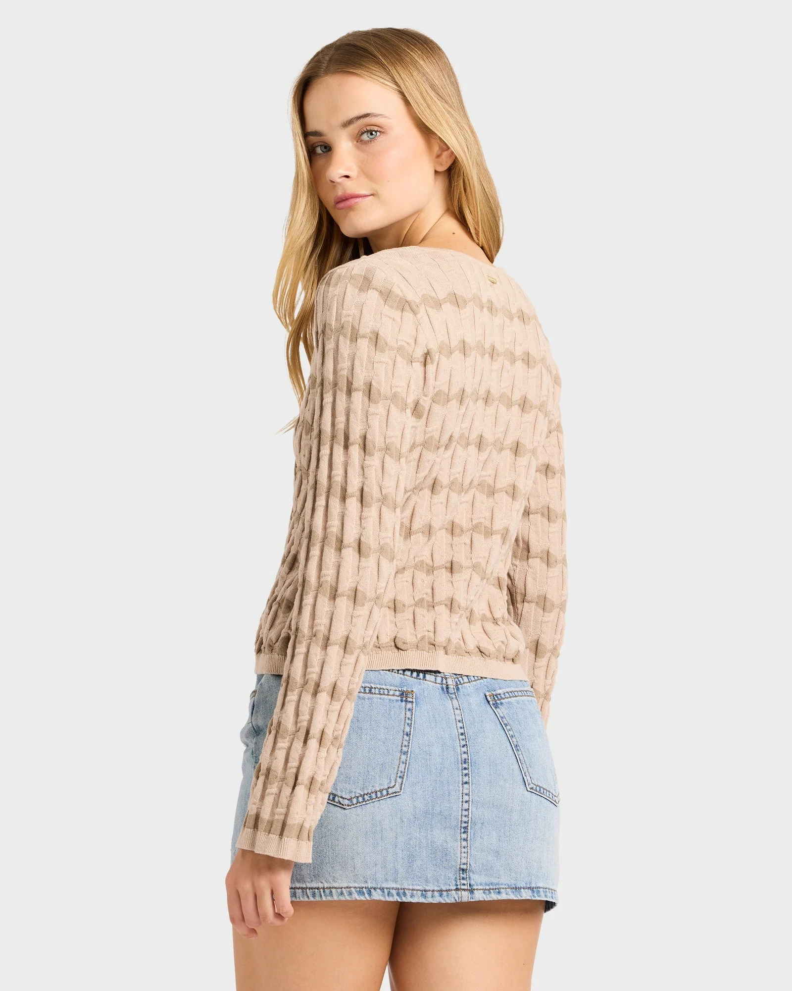 Womens Bubble Tides Long Sleeve Knit Top - Image 2