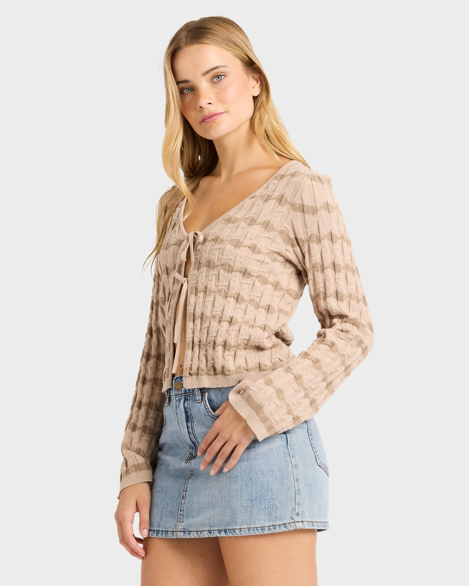 Womens Bubble Tides Long Sleeve Knit Top - Image 3