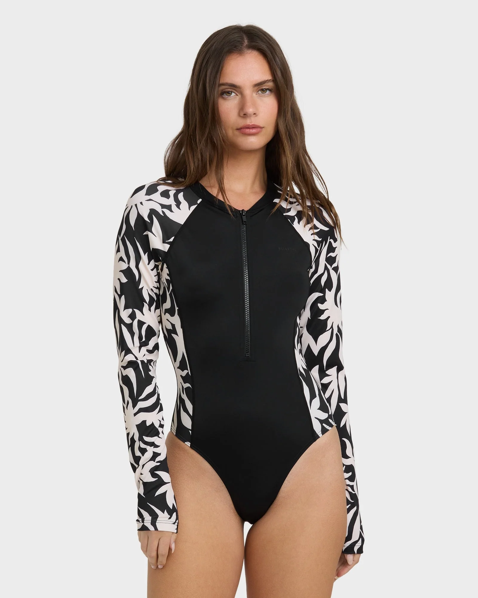 Womens By My Side Long Sleeve Zip Bodysuit Rash Vest - Image 6