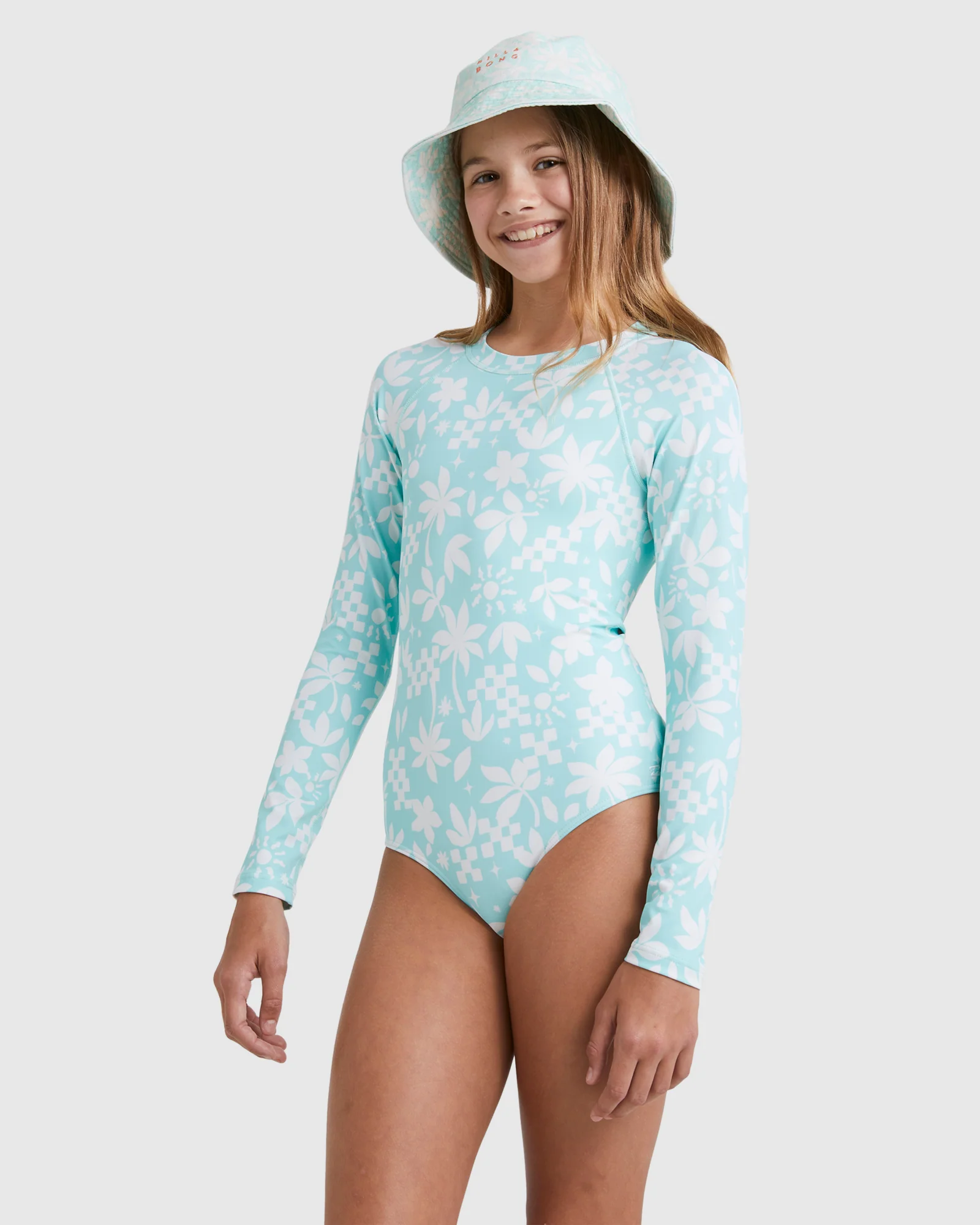 Girls 6-16 Catcha Wave One Piece Rash Vest - Image 2