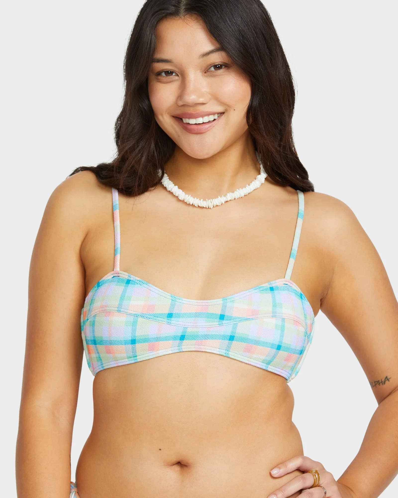 Womens Check The Waves Eve Bralette Bikini Top - Image 4