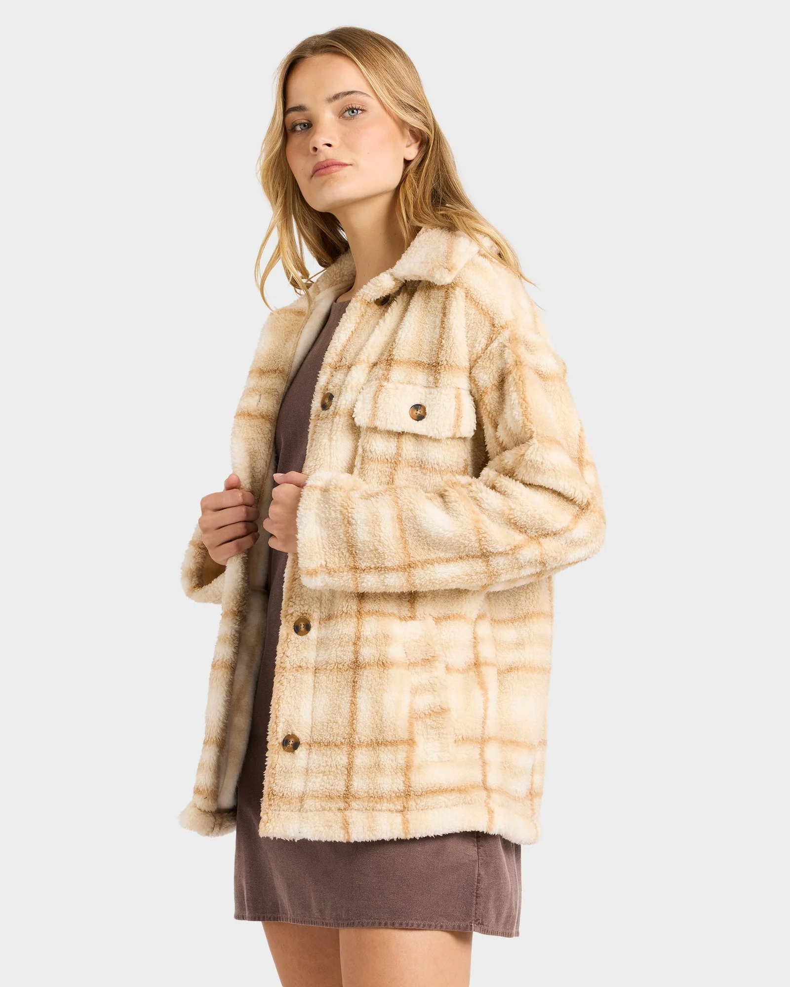 Womens Check Ya Fleece Jacket - Image 4
