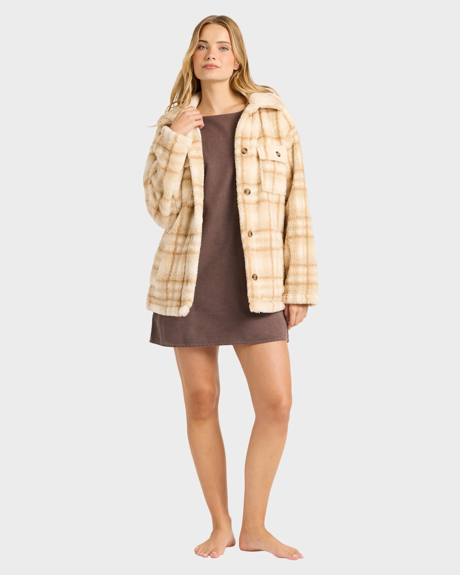 Womens Check Ya Fleece Jacket - Image 6